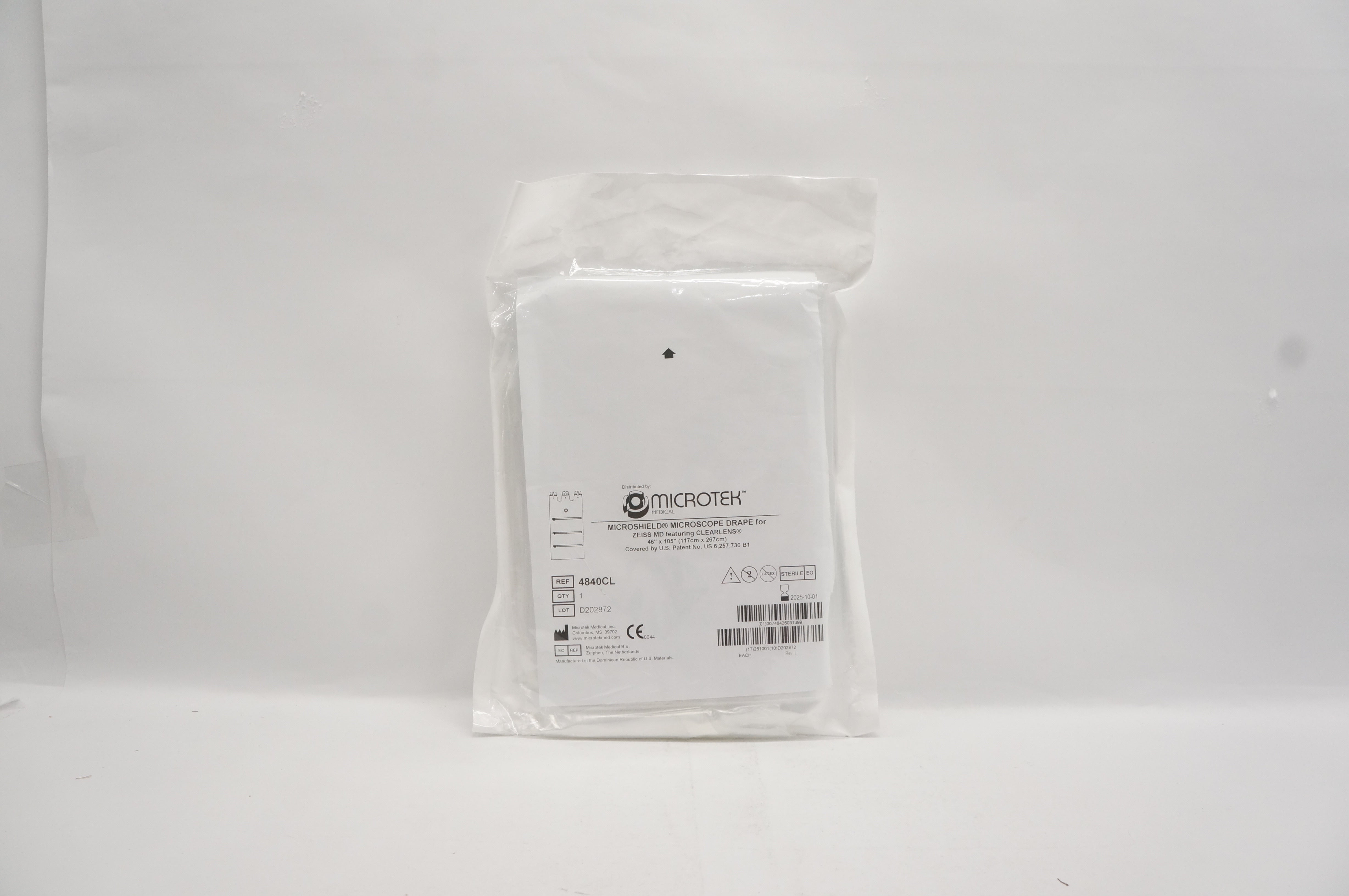 Microtek 4840CL Microshield Microscope Drape 46inch x 105inch