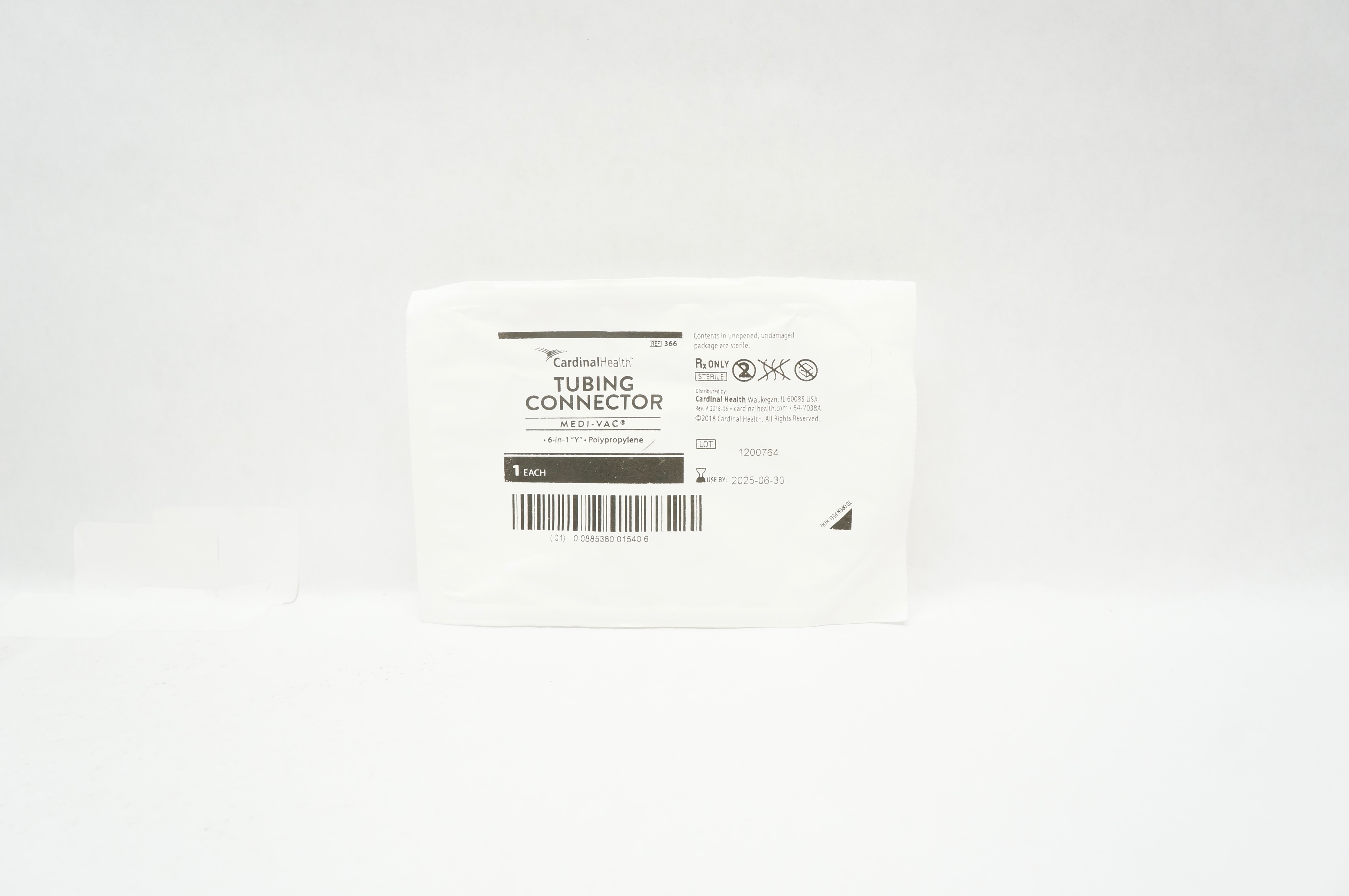 Cardinal Health 366 Medi-Vac Tubing Connector 6 inch1 Y Polypropylene