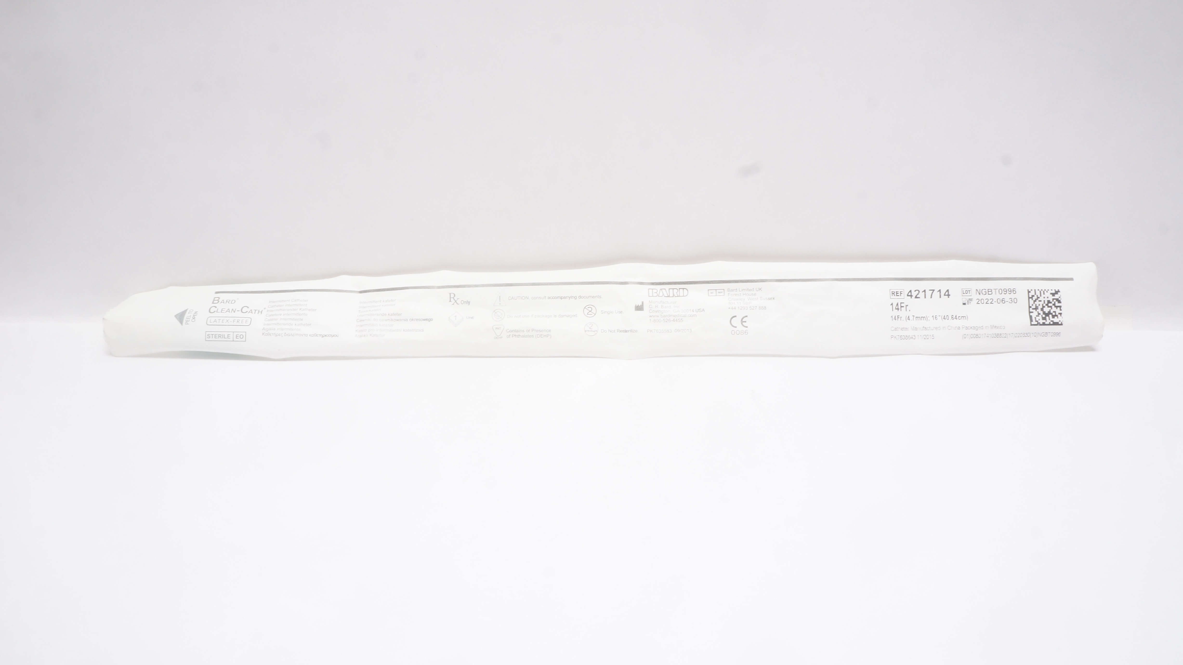 Bard 421714 Clean-Cath Intermittent Catheter 14Fr x 16Inch (x)