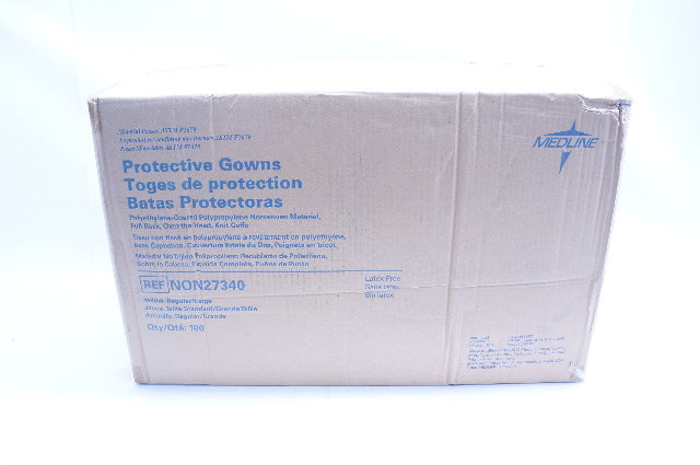 Medline NON27340 Protective G o w n s Yellow, Regular/Large - Box of 100
