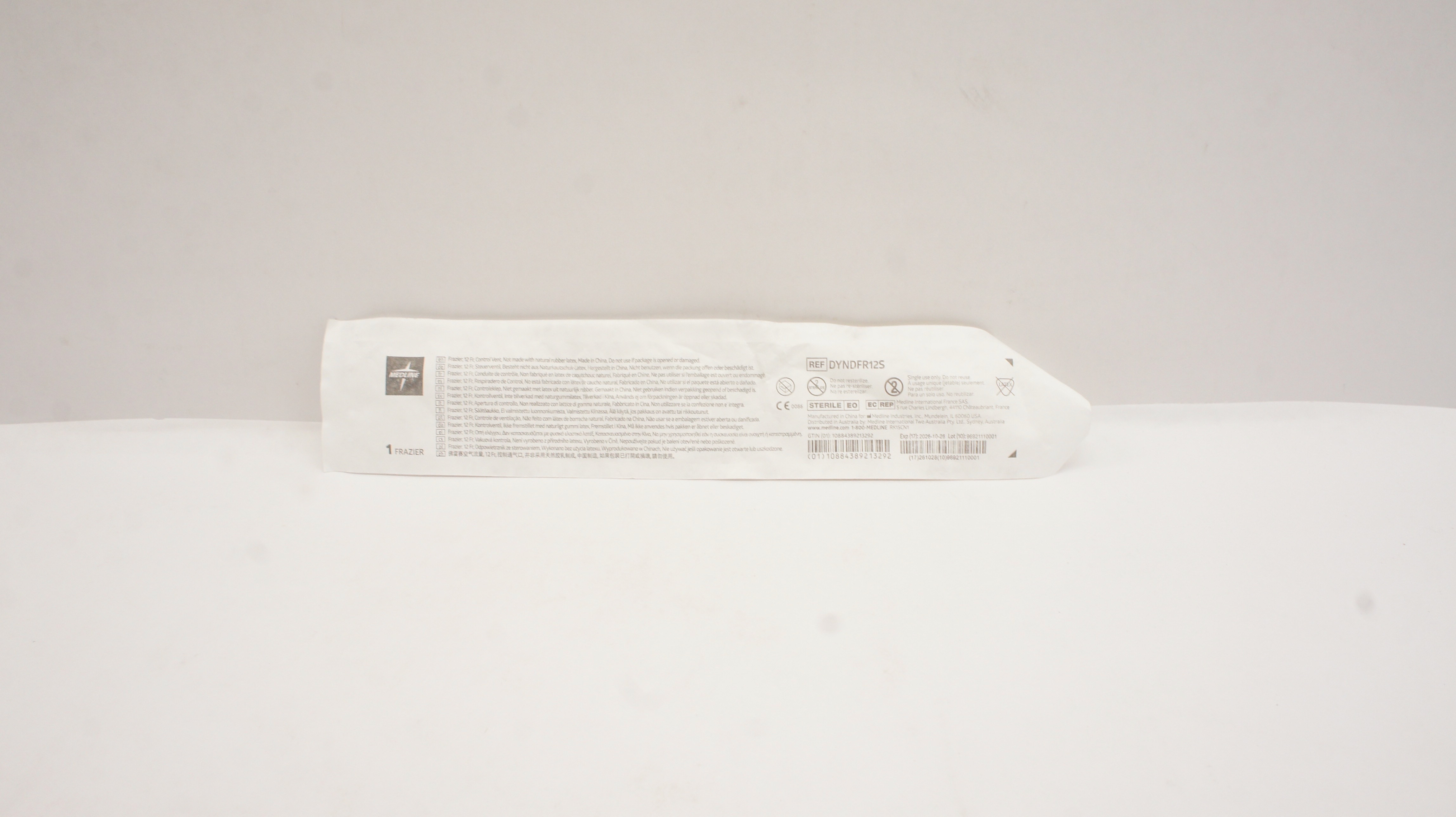 Medline DYNDFR12S Frazier Suction Tubes 12 Fr