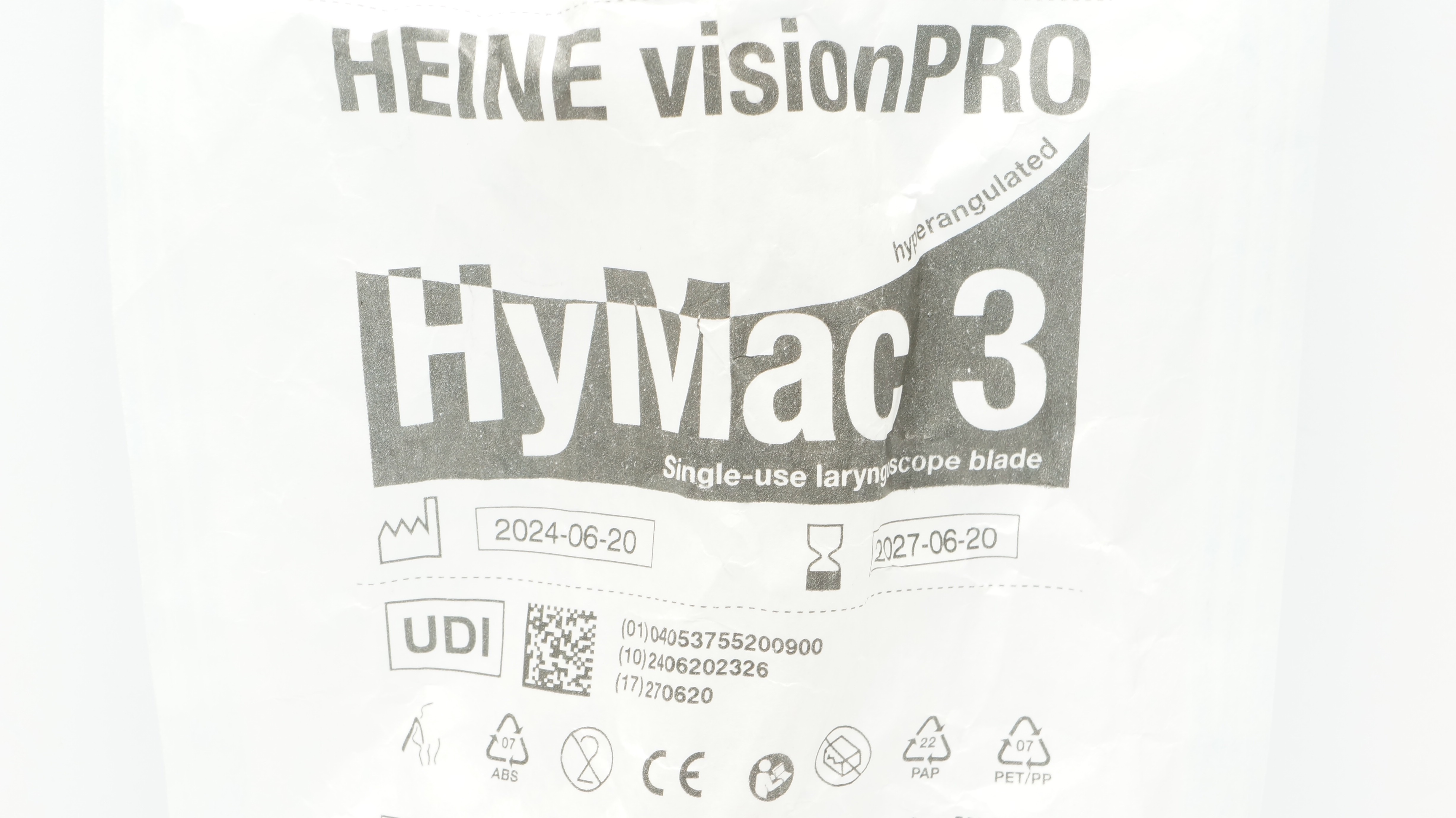 Heine Vision PRO Hymac 3 Single-Use Laryngoscope Blade