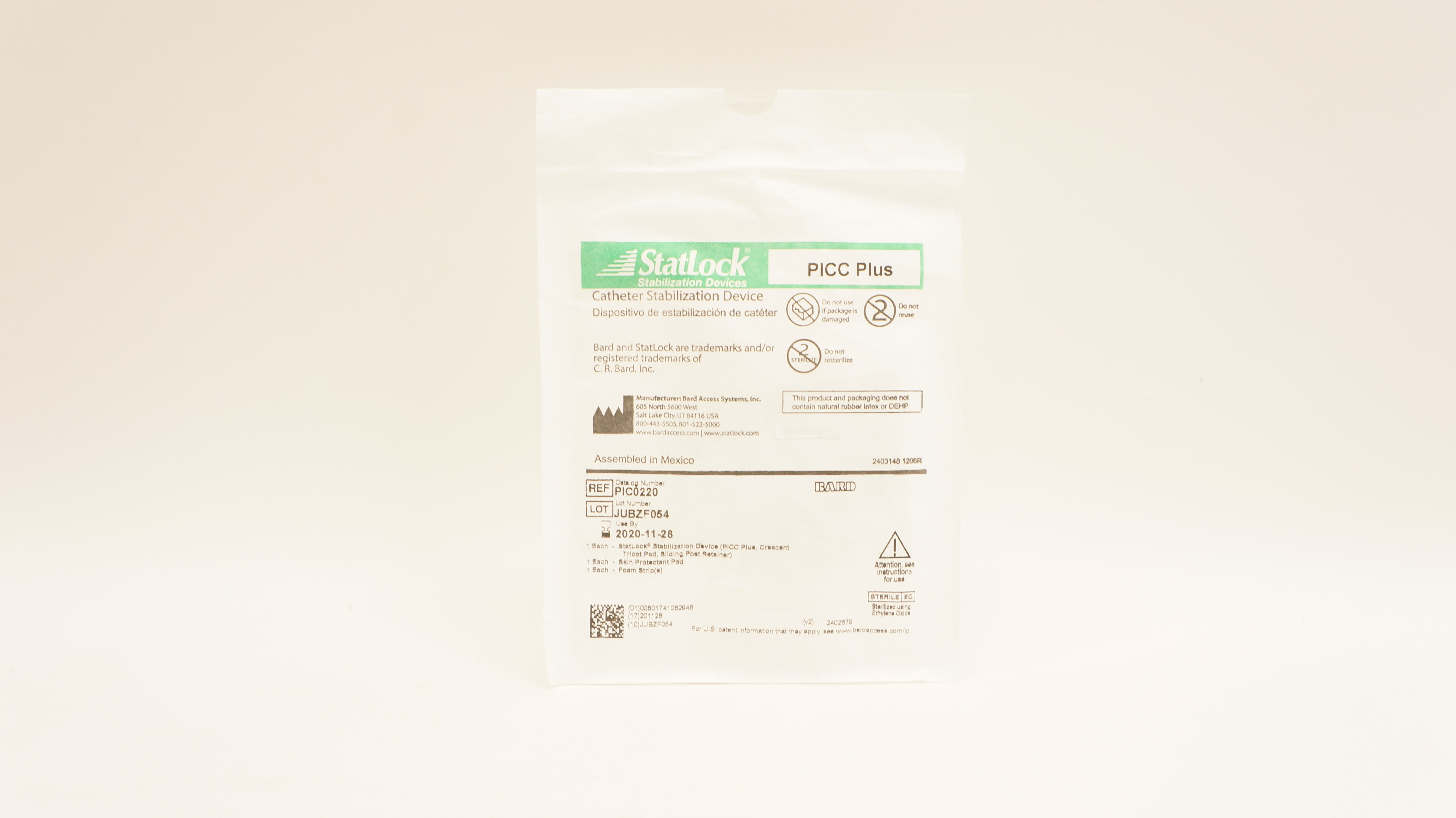 Bard PIC0220 StatLock  PICC Plus Cath. Stabilization Device (x)