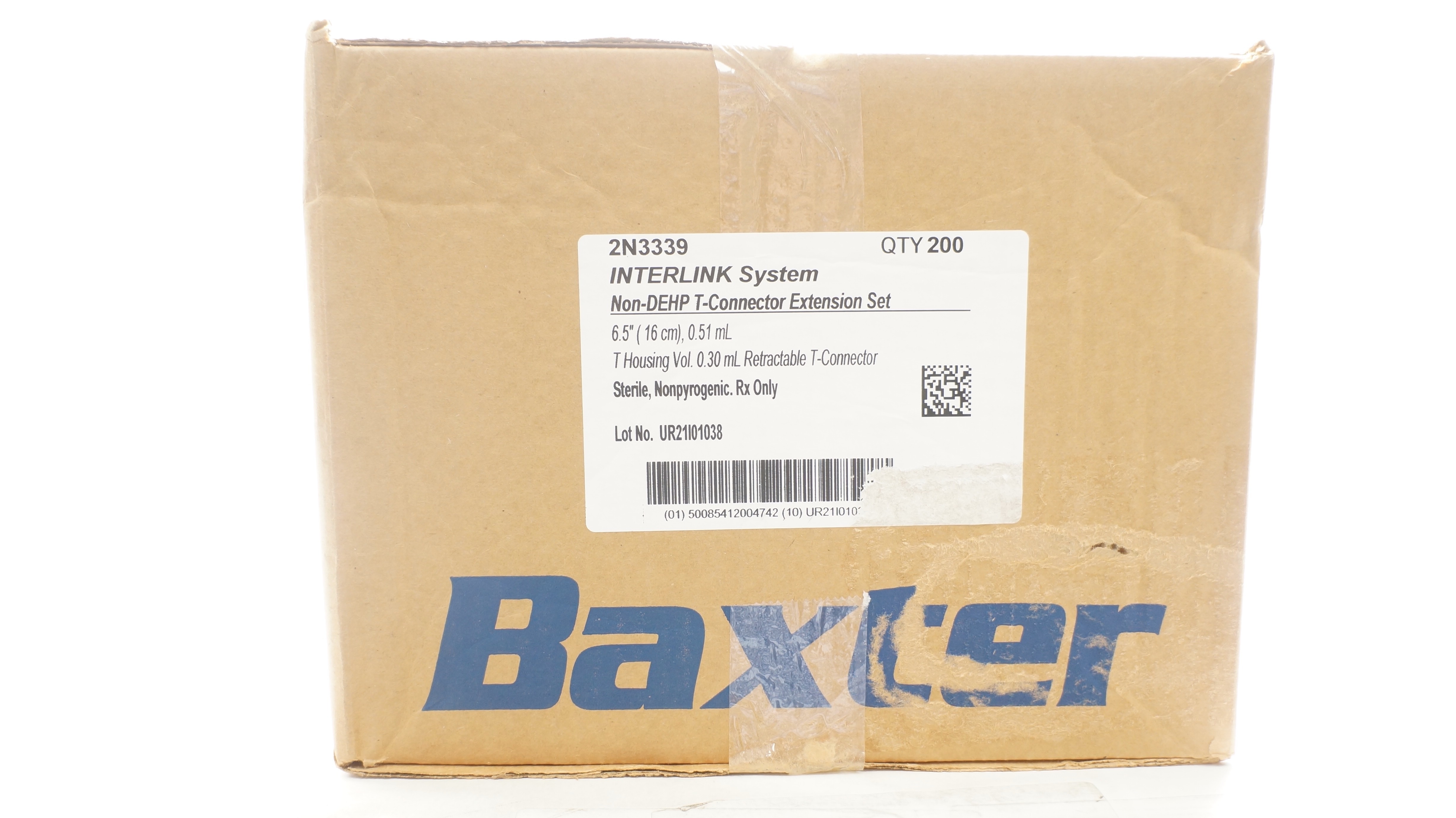 Baxter 2N3339 INTERLINK Extension Set 6.5inch x 0.51mL x 0.030mL - Box of 200