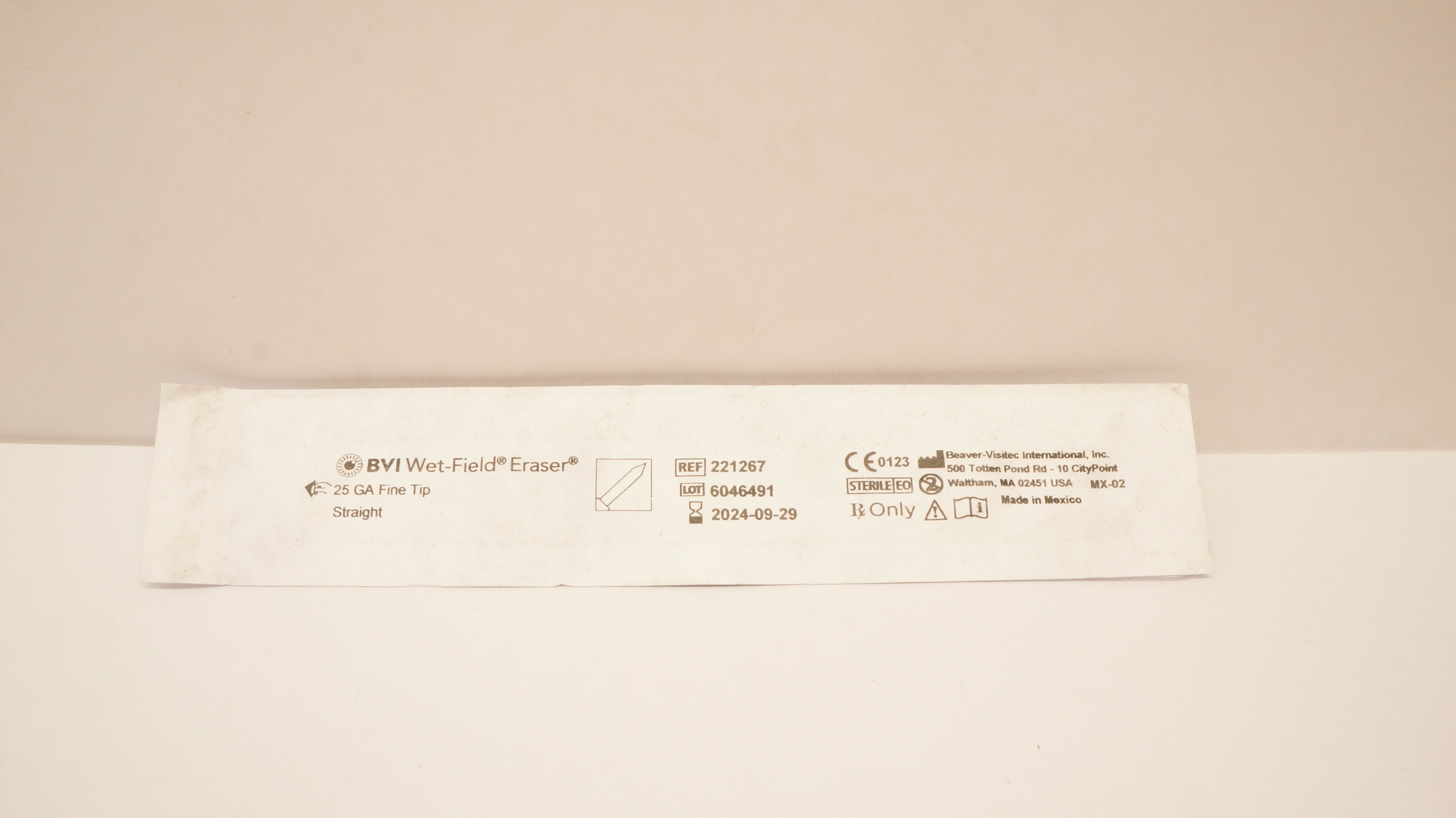 BVI Beaver - Visitec 221267 Wet-field Eraser 25 GA Fine Tip, Straight