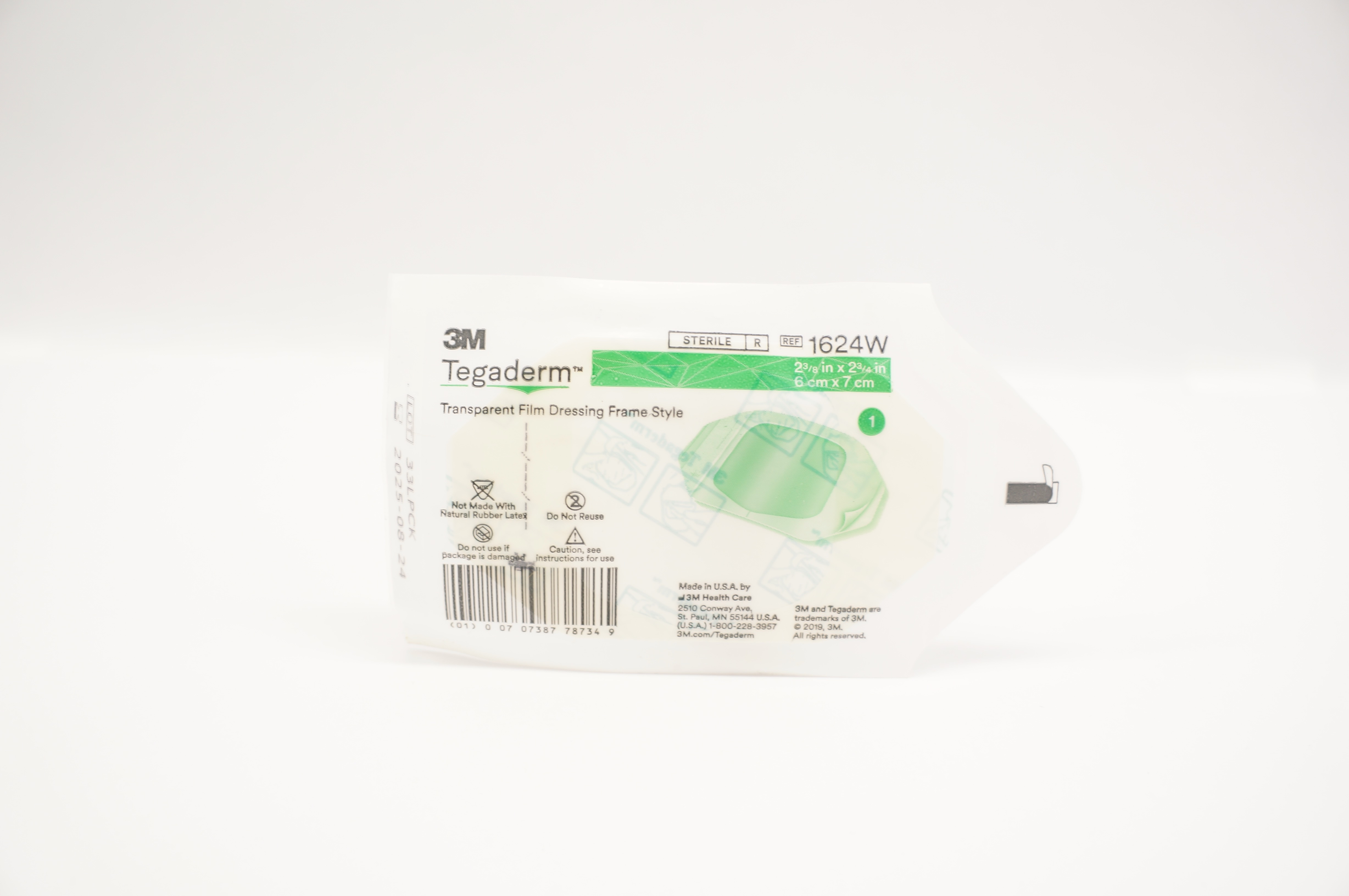 3M 1624W Tegaderm Transparent Film Dressing Frame Style 2-3/8 x 2-3/4 inch