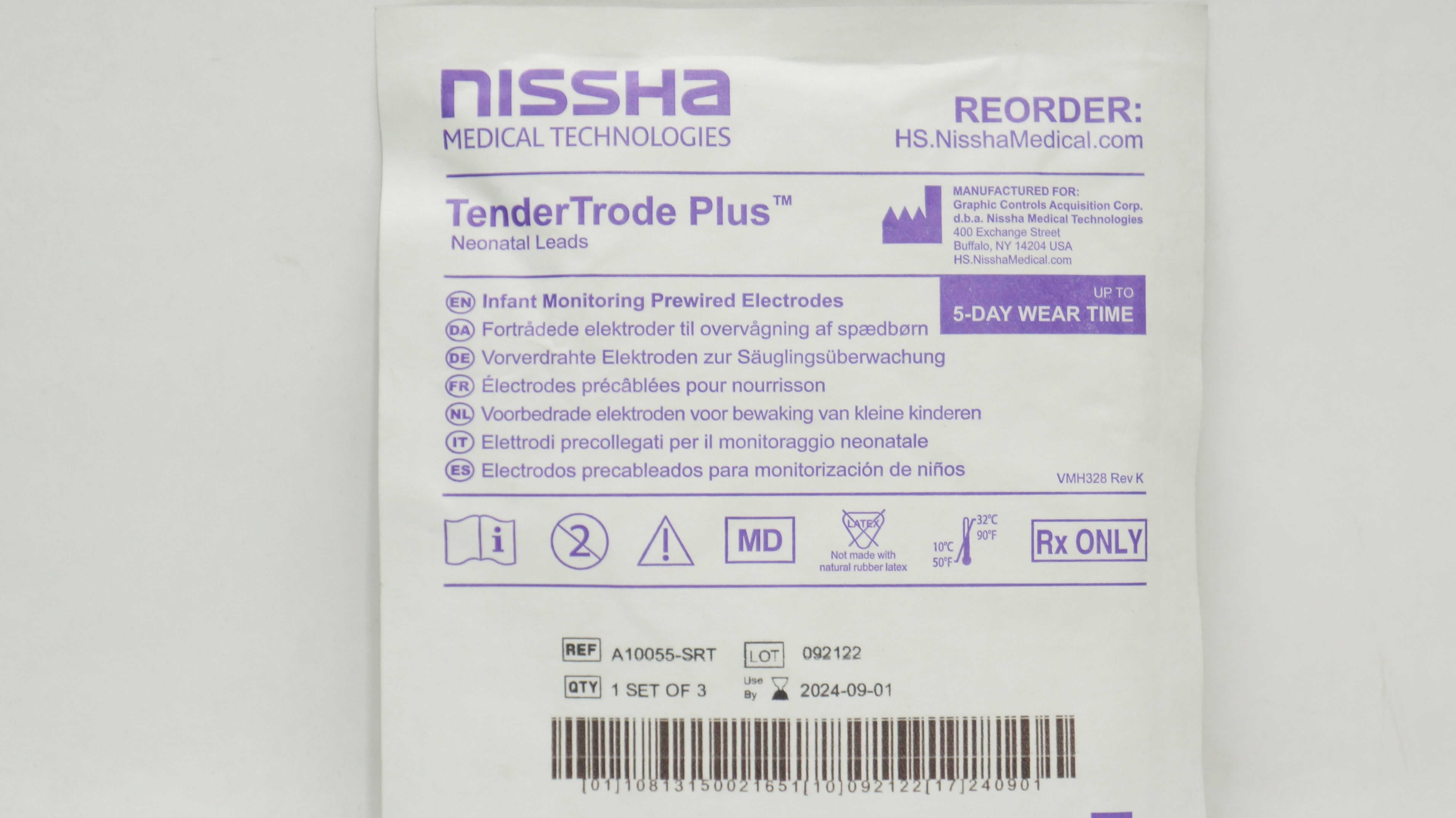 Nissha Medical A10055-SRT TenderTrode Plus Infant Monitoring Prewired Electrodes