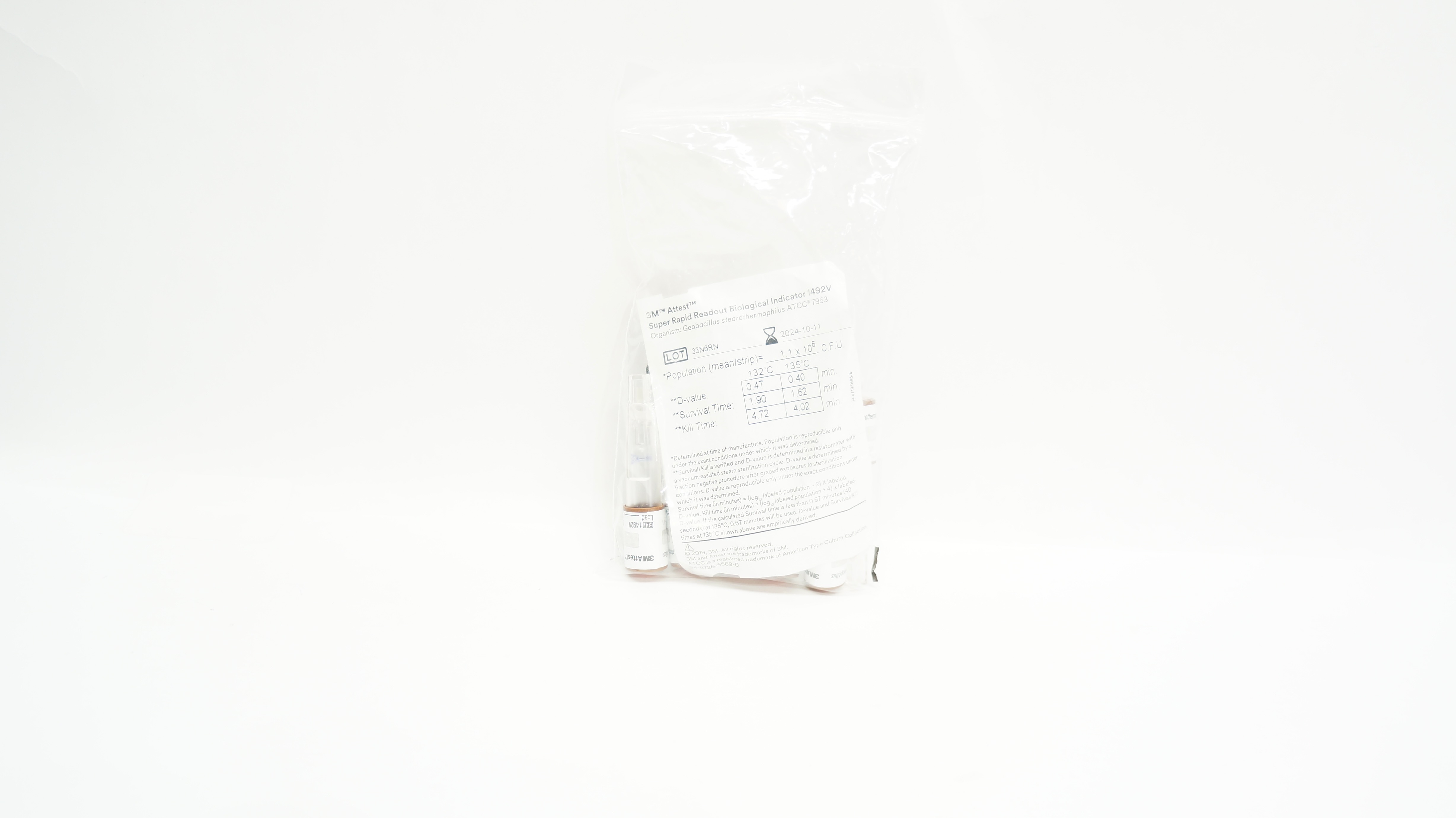 3M 1492V Attest Super Rapid Readout Biological Indicator - Pack of 9