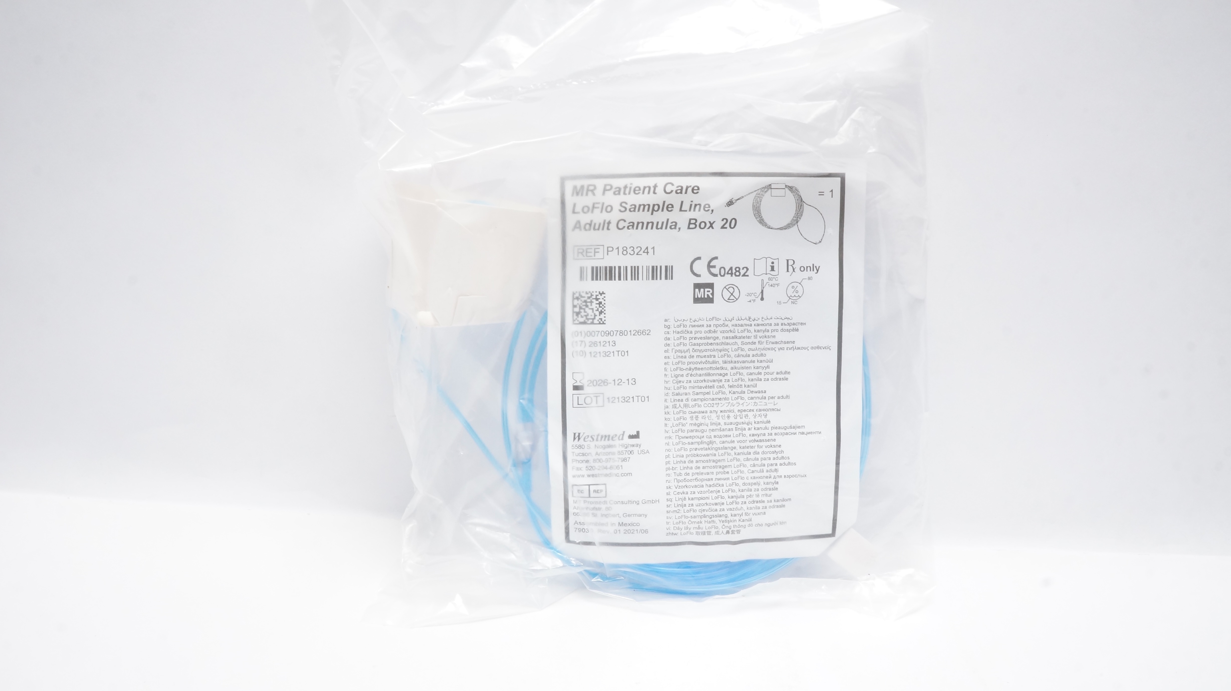 Westmed P183241 MR Patient Care LoFlo Sample Line Adult Cannula