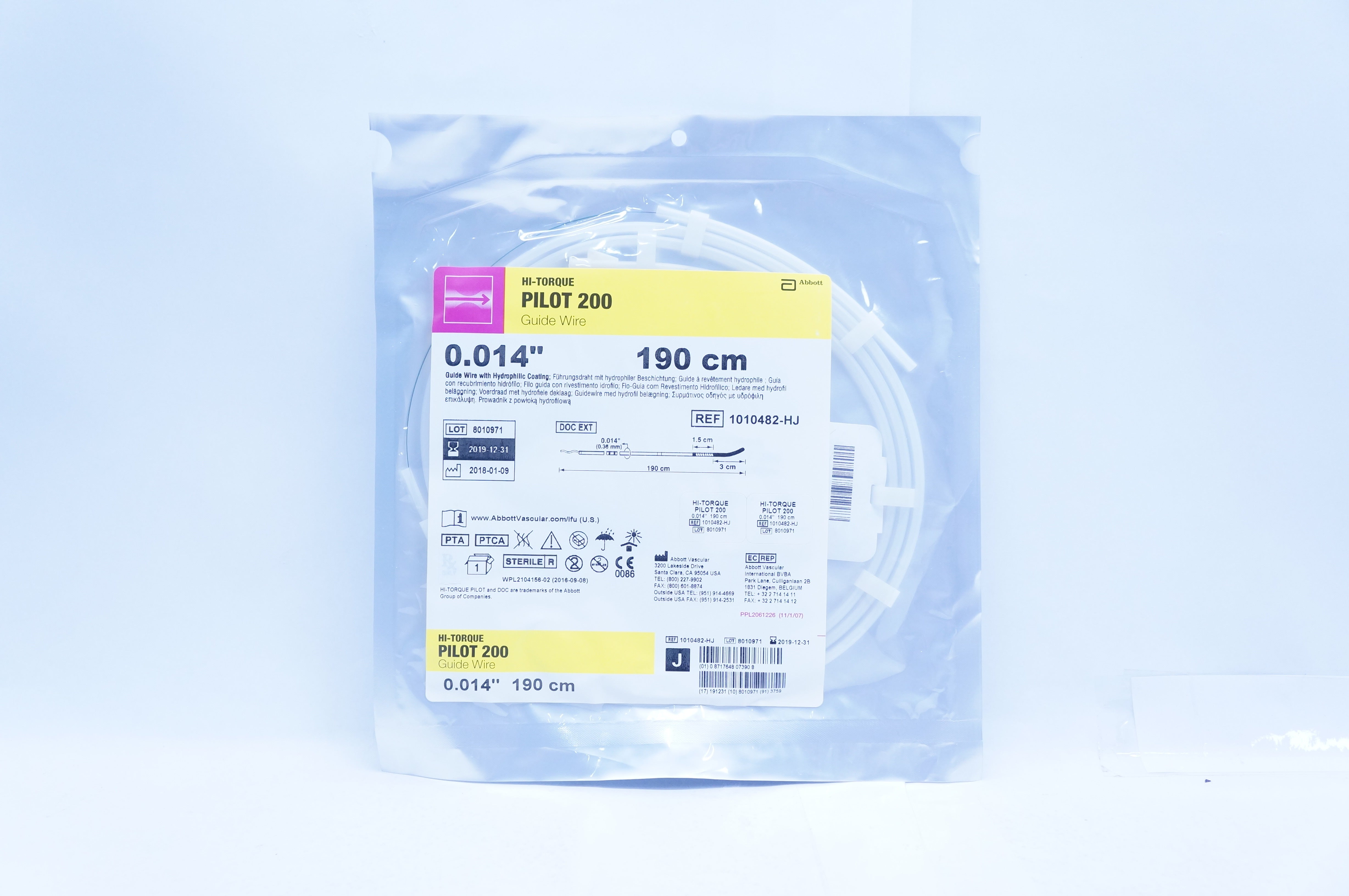 Abbott 1010482-HJ Hi-Torque Pilot 200 Guide Wire 0.014inch x 190cm (x)