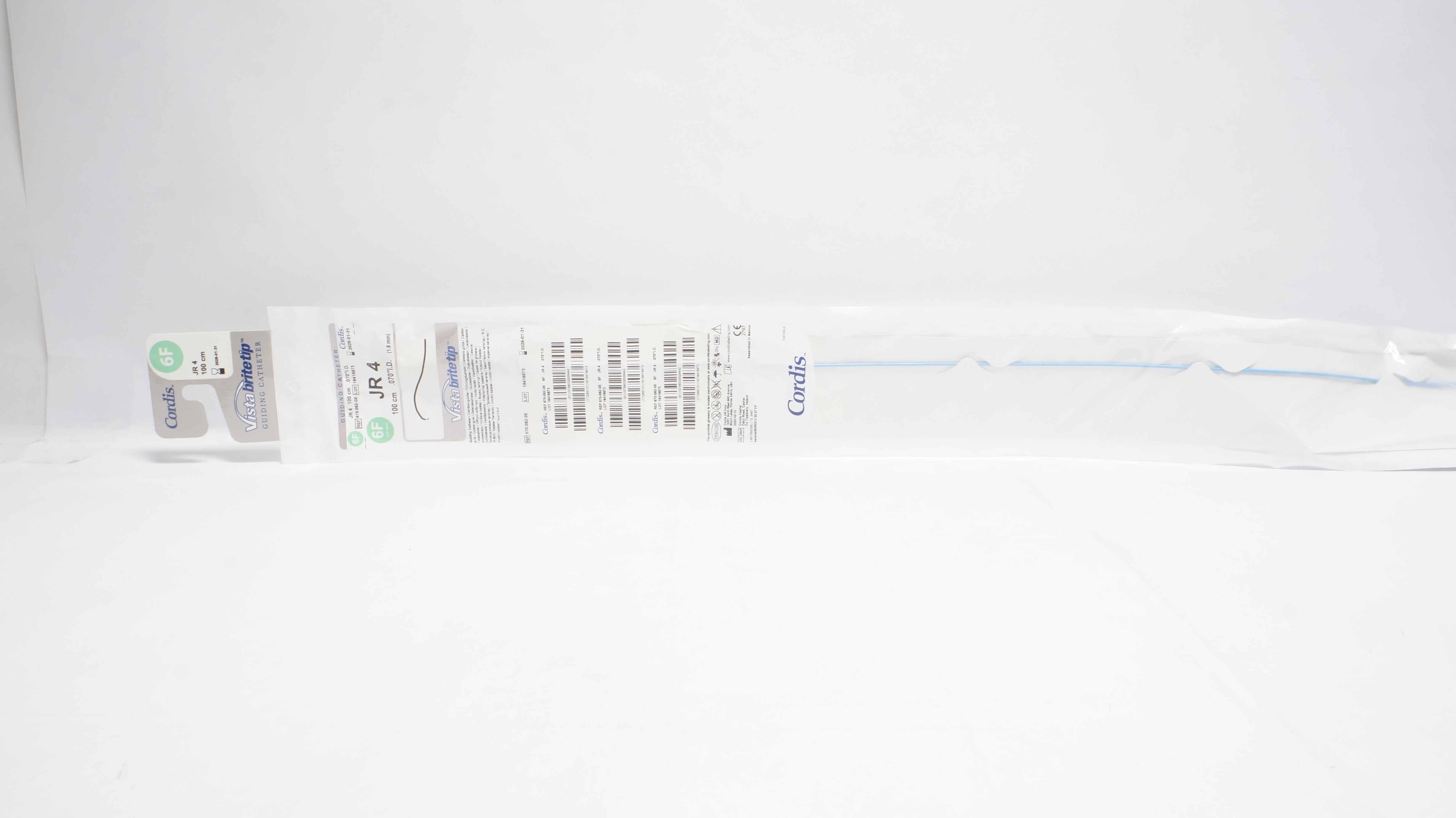 Cordis 670-082-0E VistaBriteTip JR 4 Guiding Cath. 100cm x .070In 6F