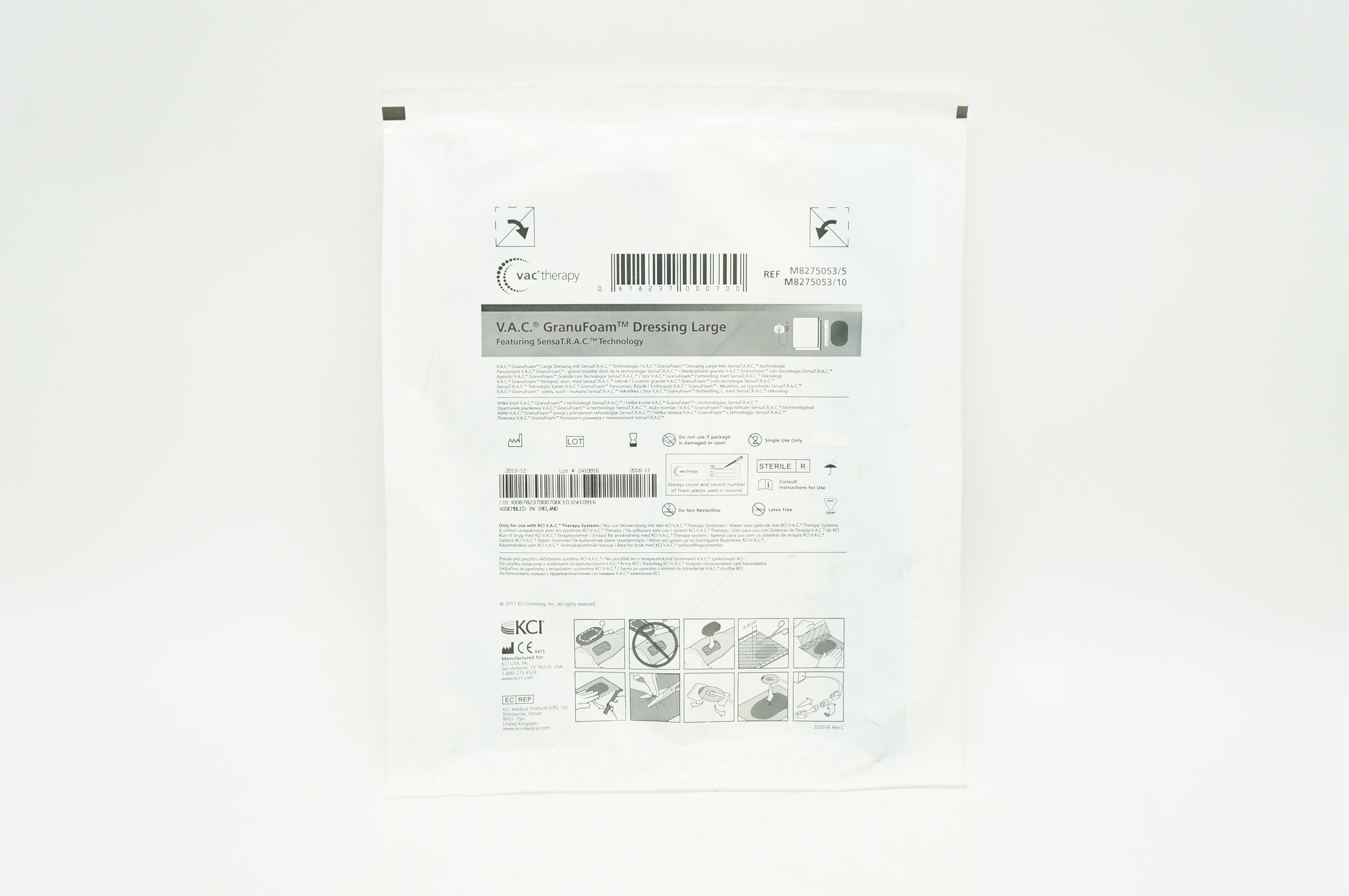 KCI M8275053/5 V.A.C. GranuFoam Dressing Large (x)