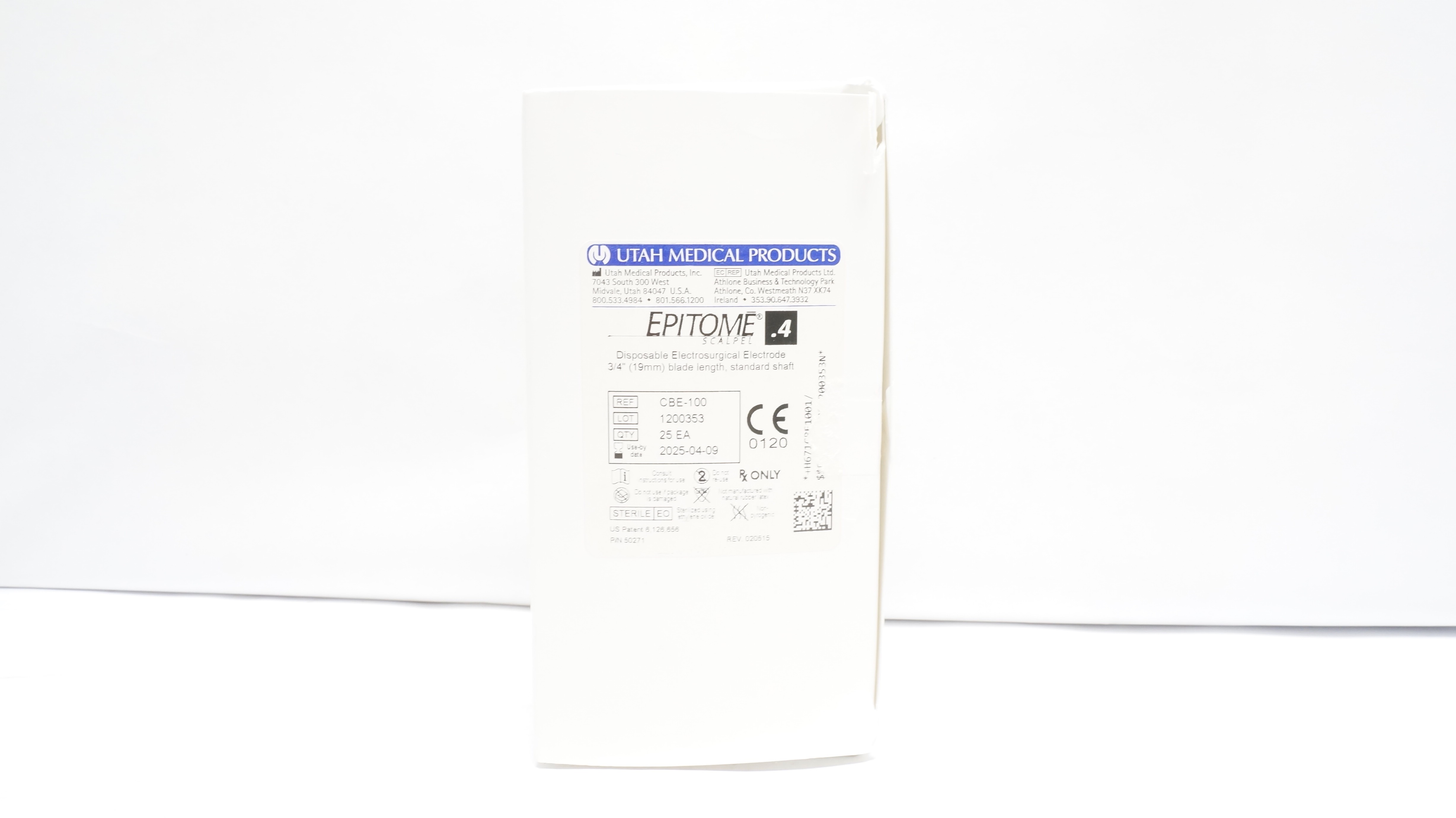 Utah Medical CBE-100 Epitome .4 Disposable Electrosurgical Electrode-Box of25(x)