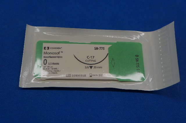 Covidien SN-775 0 Monosof, C-17 39mm 3/8 Cutting, Monofilament Nylon, 36