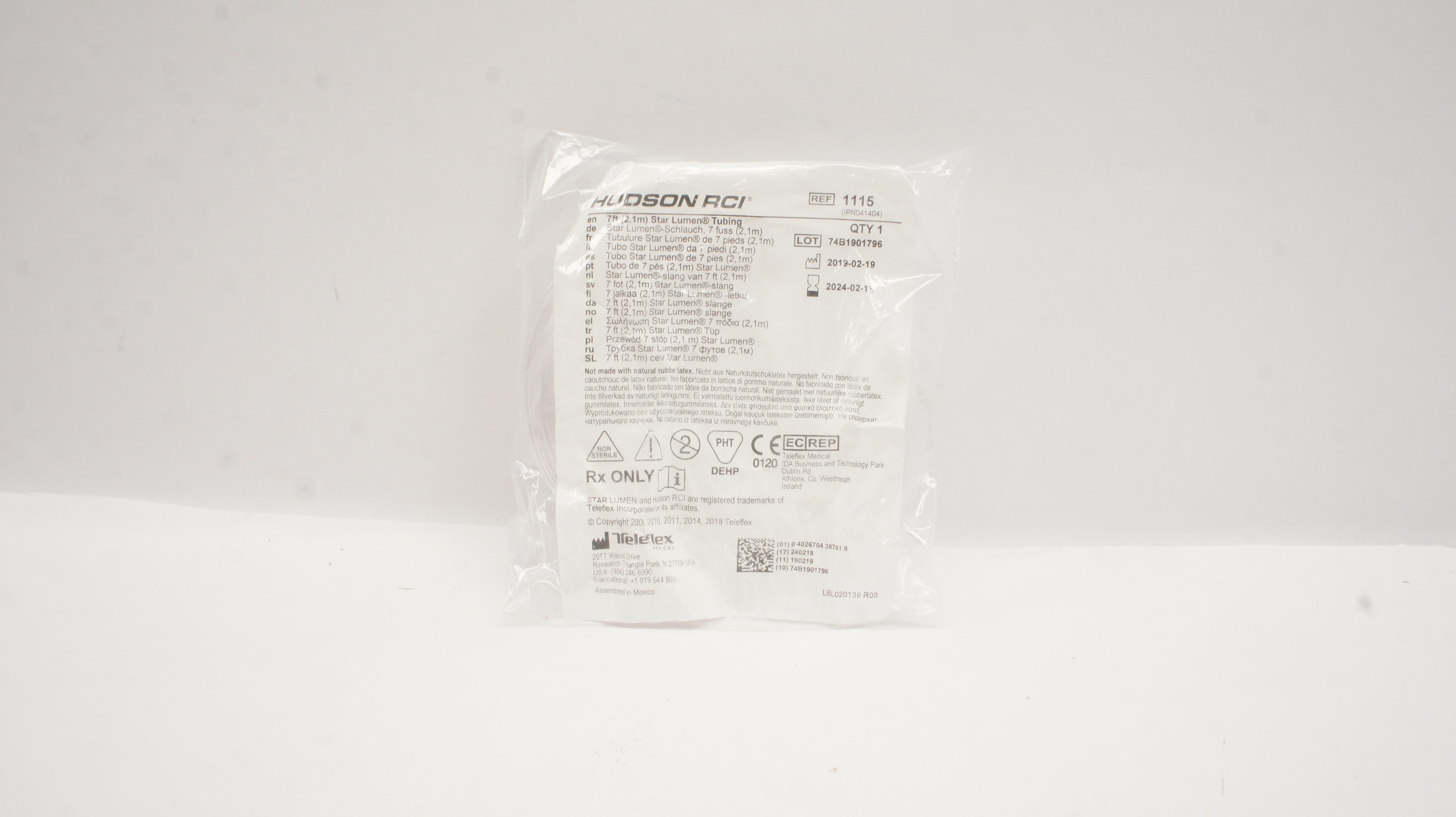 Teleflex 1115 Hudson RCI Star Lumen Tubing 7ft.