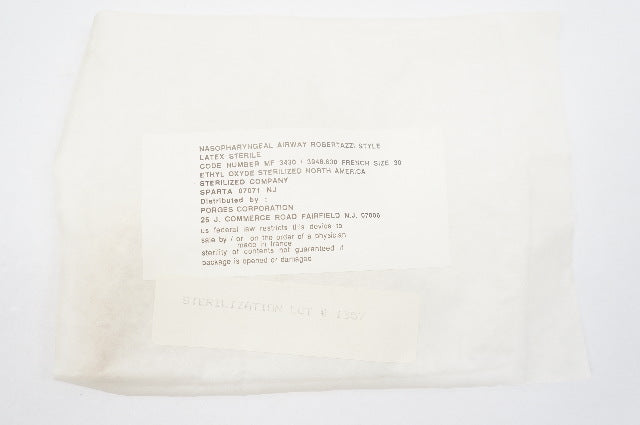 Porges Corporation 3430/3948.630 Nasopharyngeal Airway Robertazzi Style 30Fr.