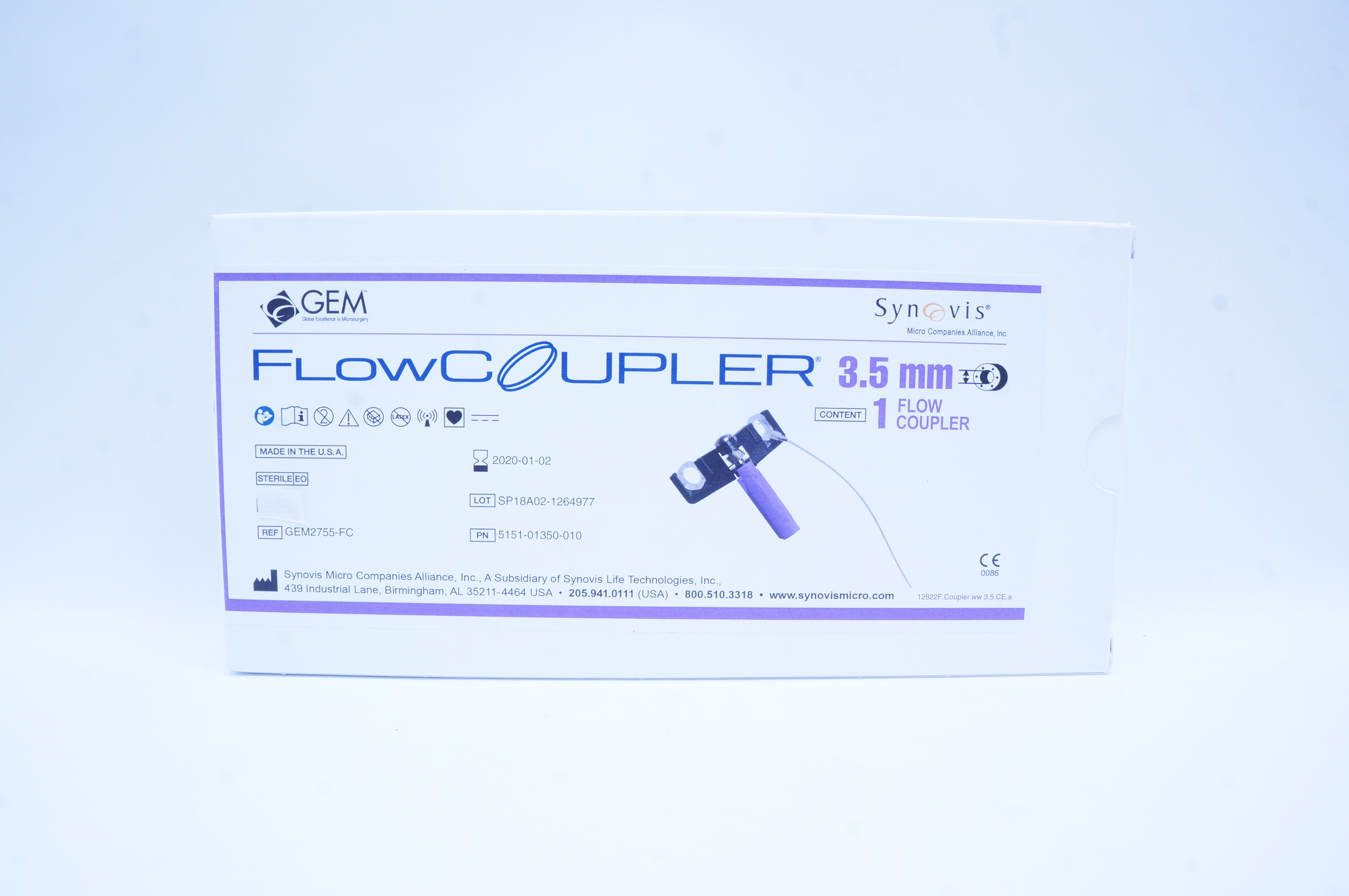 Synovis GEM2755-FC Flow Coupler 3.5 mm (x)