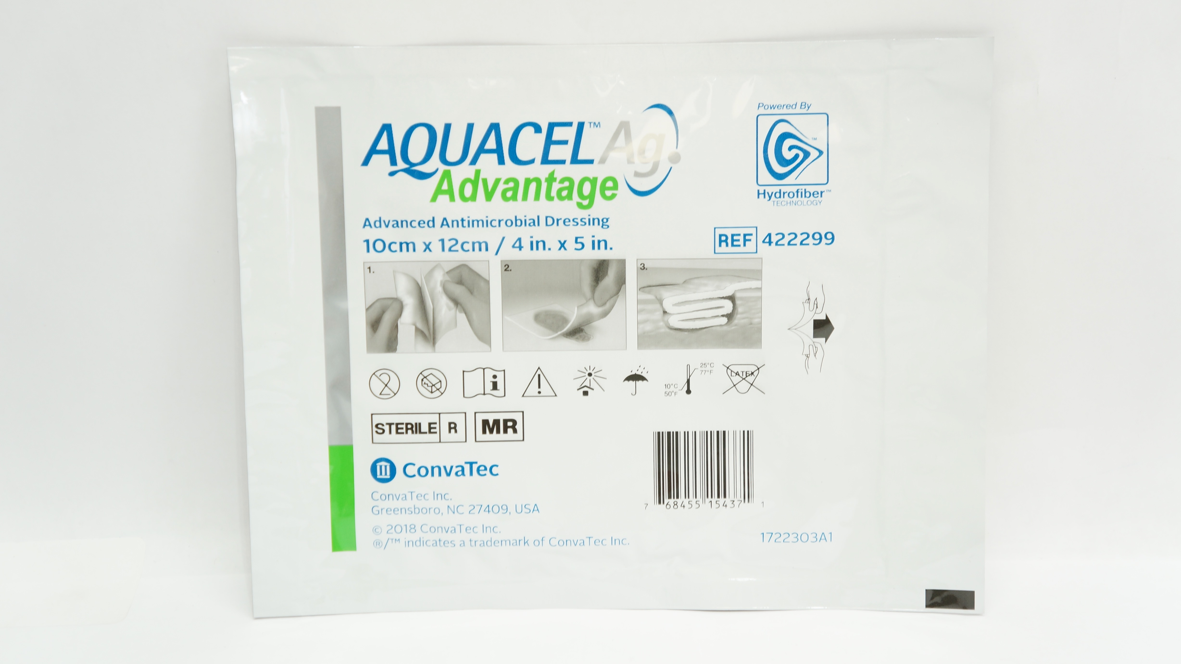 ConvaTec 422299 Aquacel Ag Advanced Antimicrobial Dressing 4inch x 5inch