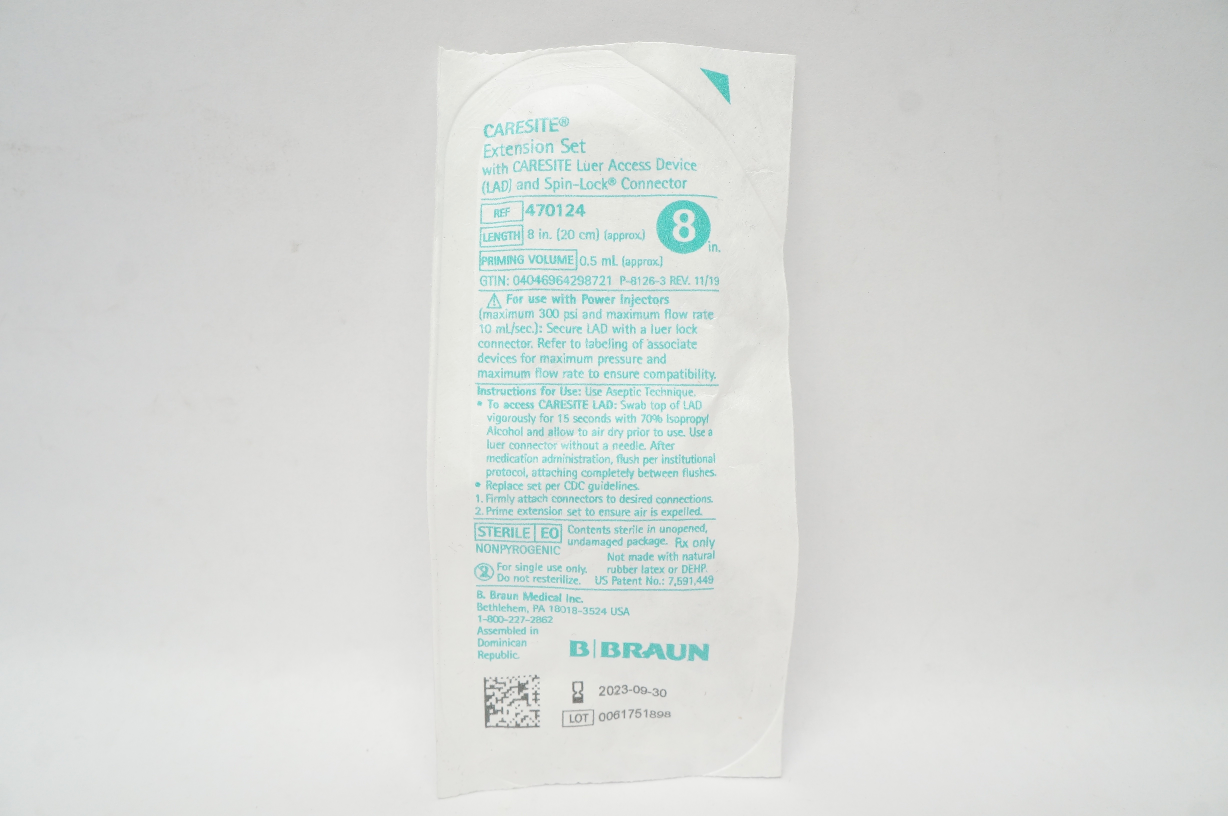 Braun 470124 Caresite Extension Set w/Access Device & Connector 8inch x 0.5ml (x)