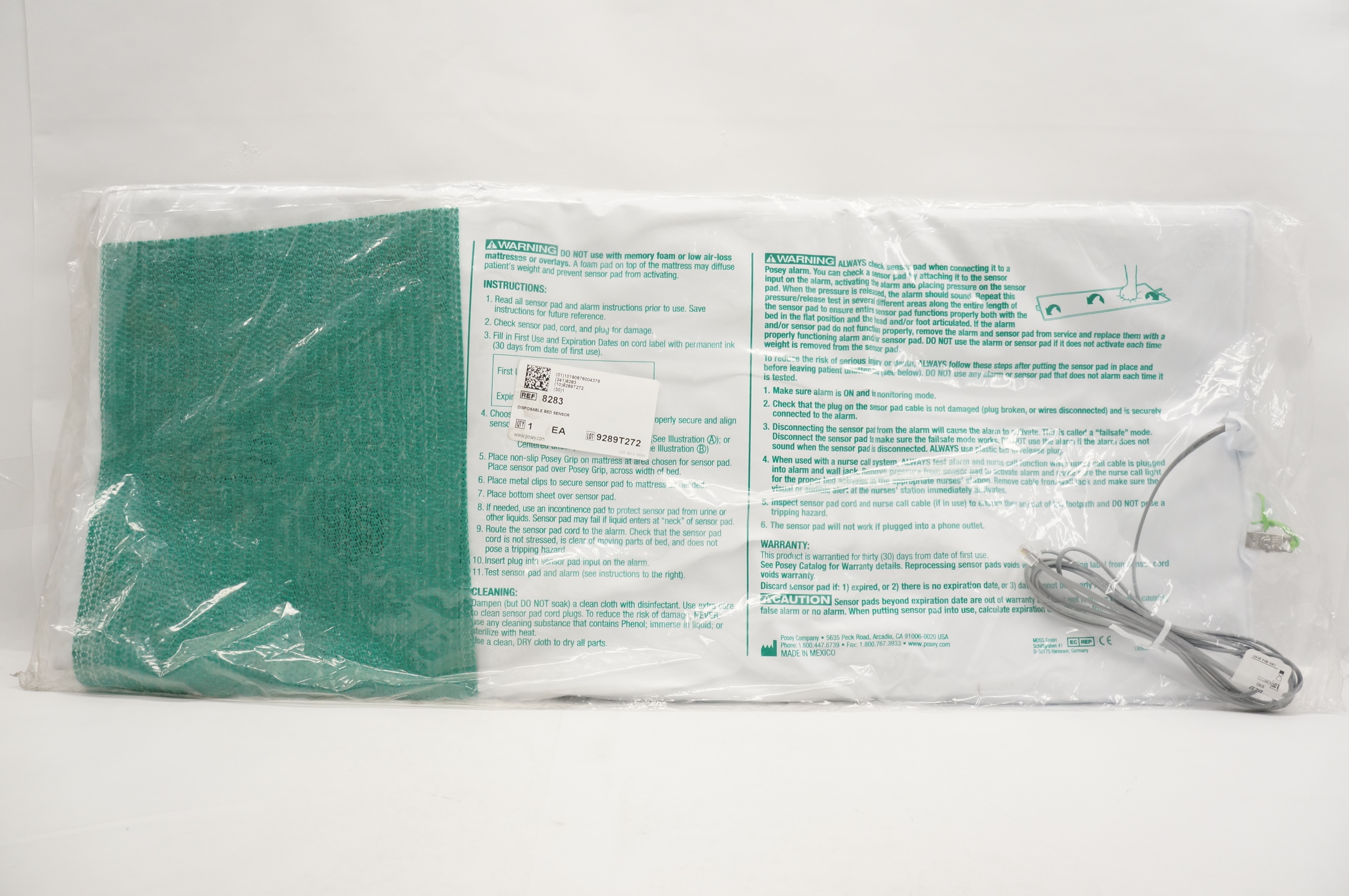 Posey 8283 Disposable Bed Sensor