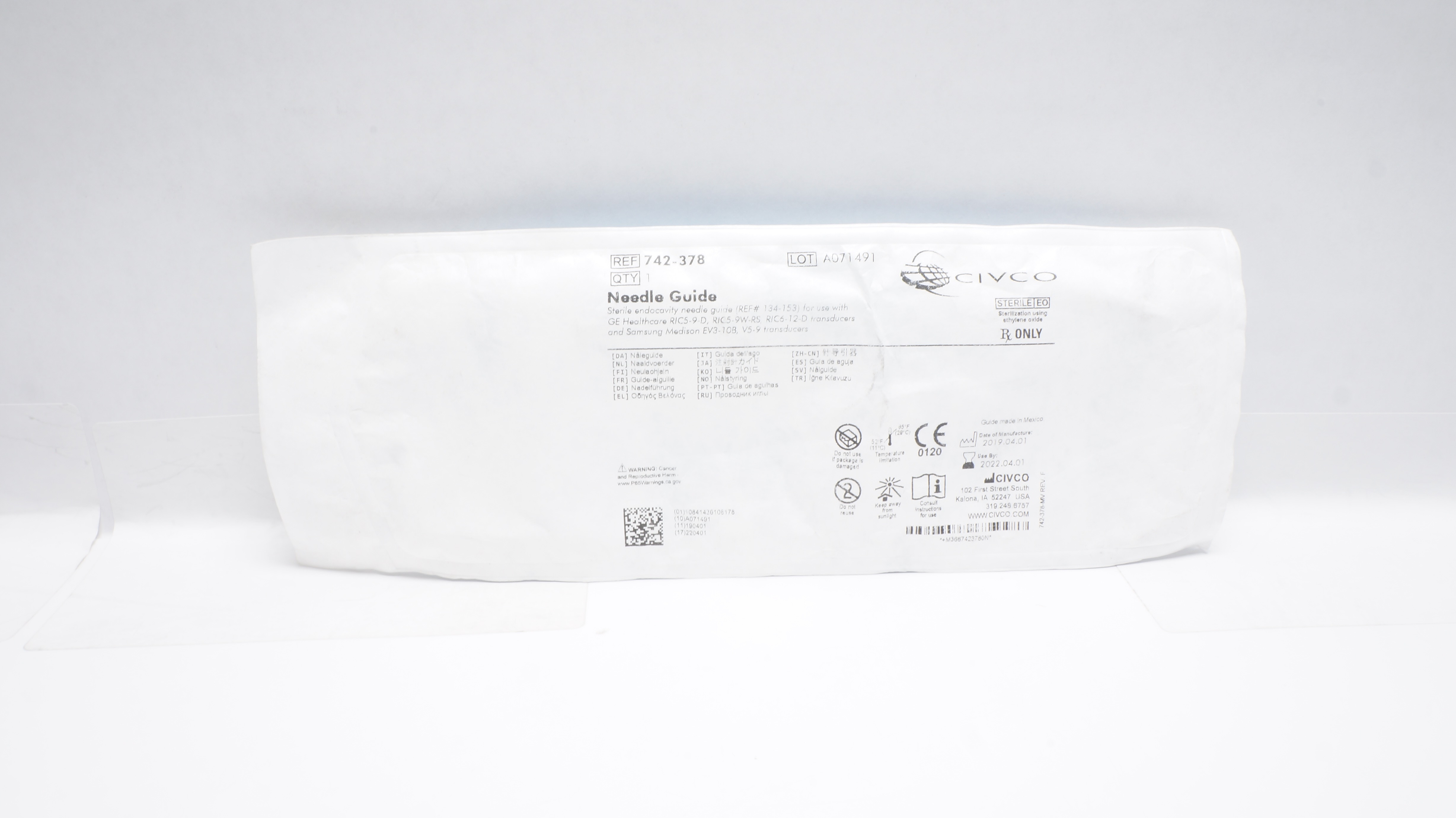 Civco 742-378 Disposable Endocavity Needle Guide (x)