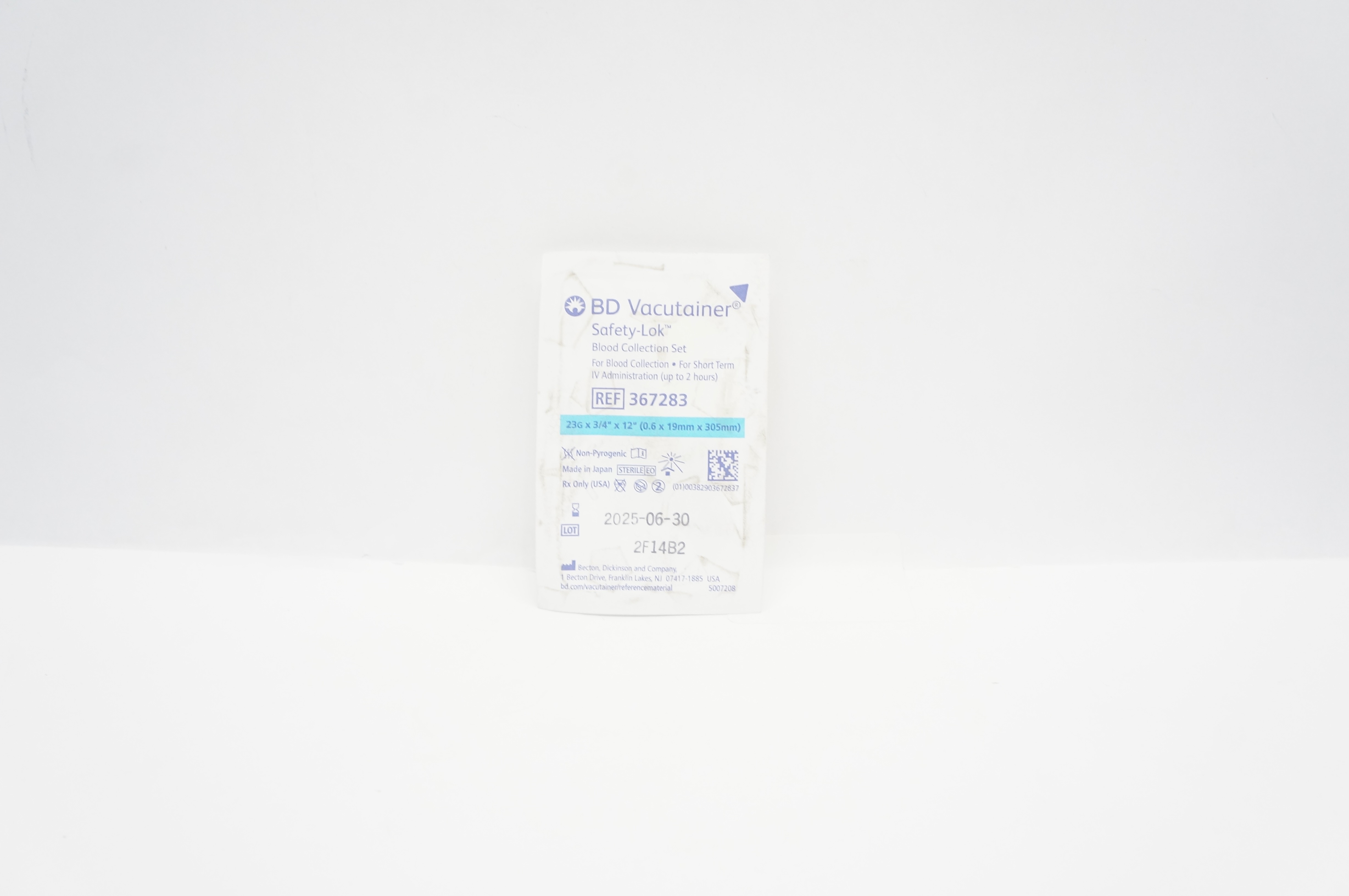 BD 367283 Vacutainer Safety-Lok Blood Collection Set 23G x 3/4inch x 12inch