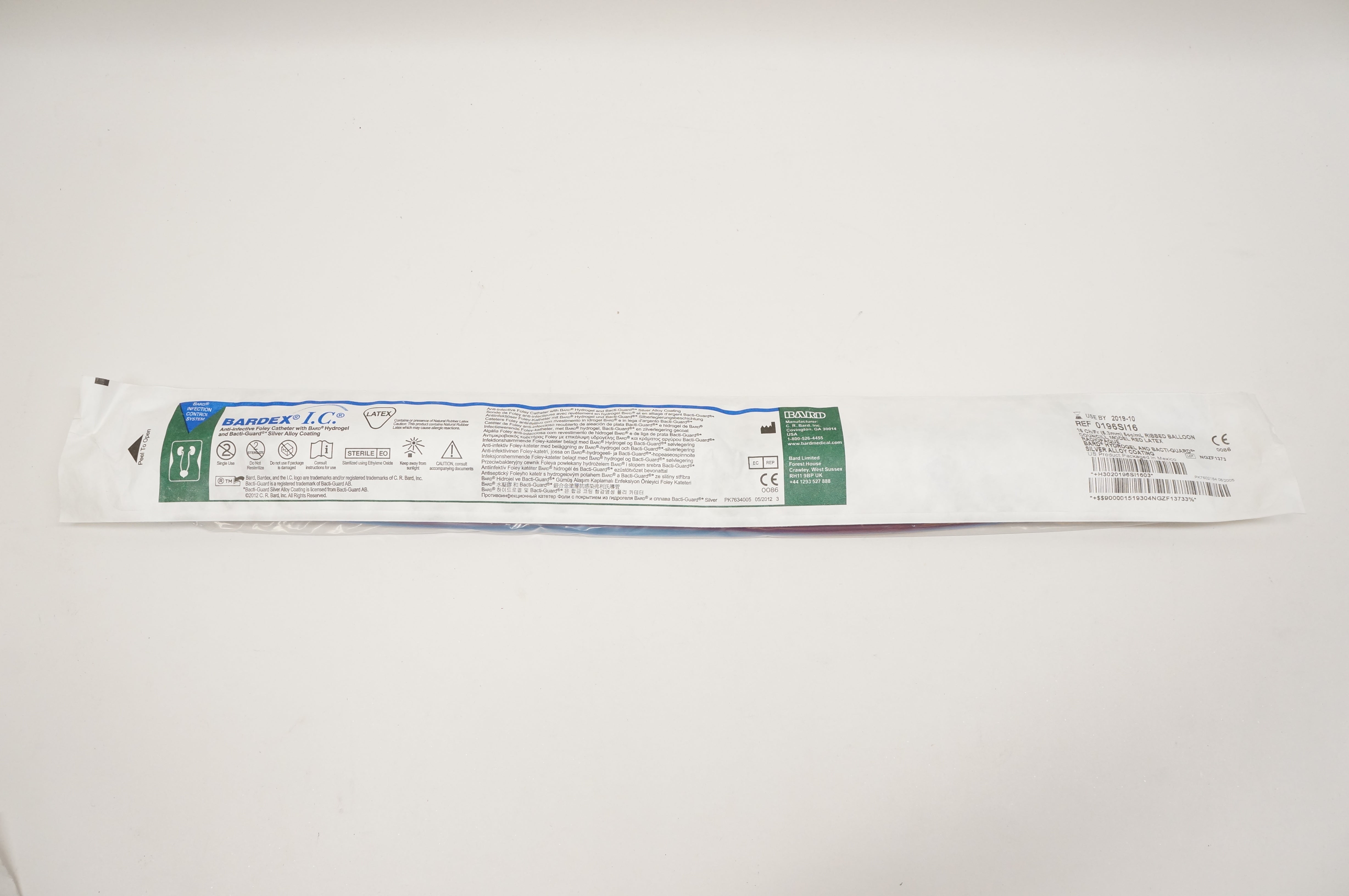 Bard 0196SI16 Bardex I.C. Anti-Infective Foley Cath. 16Fr. (x)