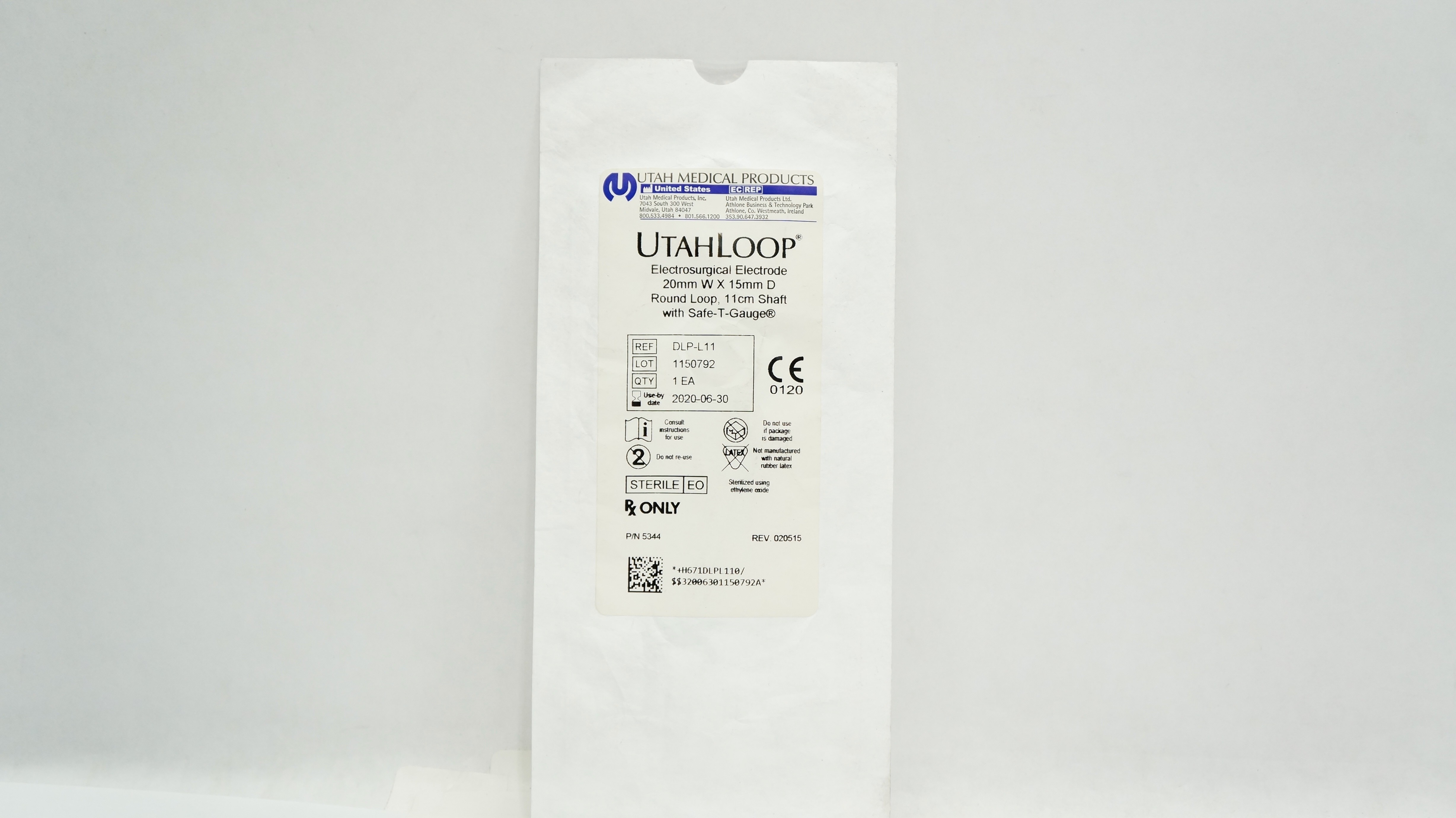 Utah Medical DLP-L11 Electrosurgical Electrode 20mm W x 15mm D Round Loop (x)