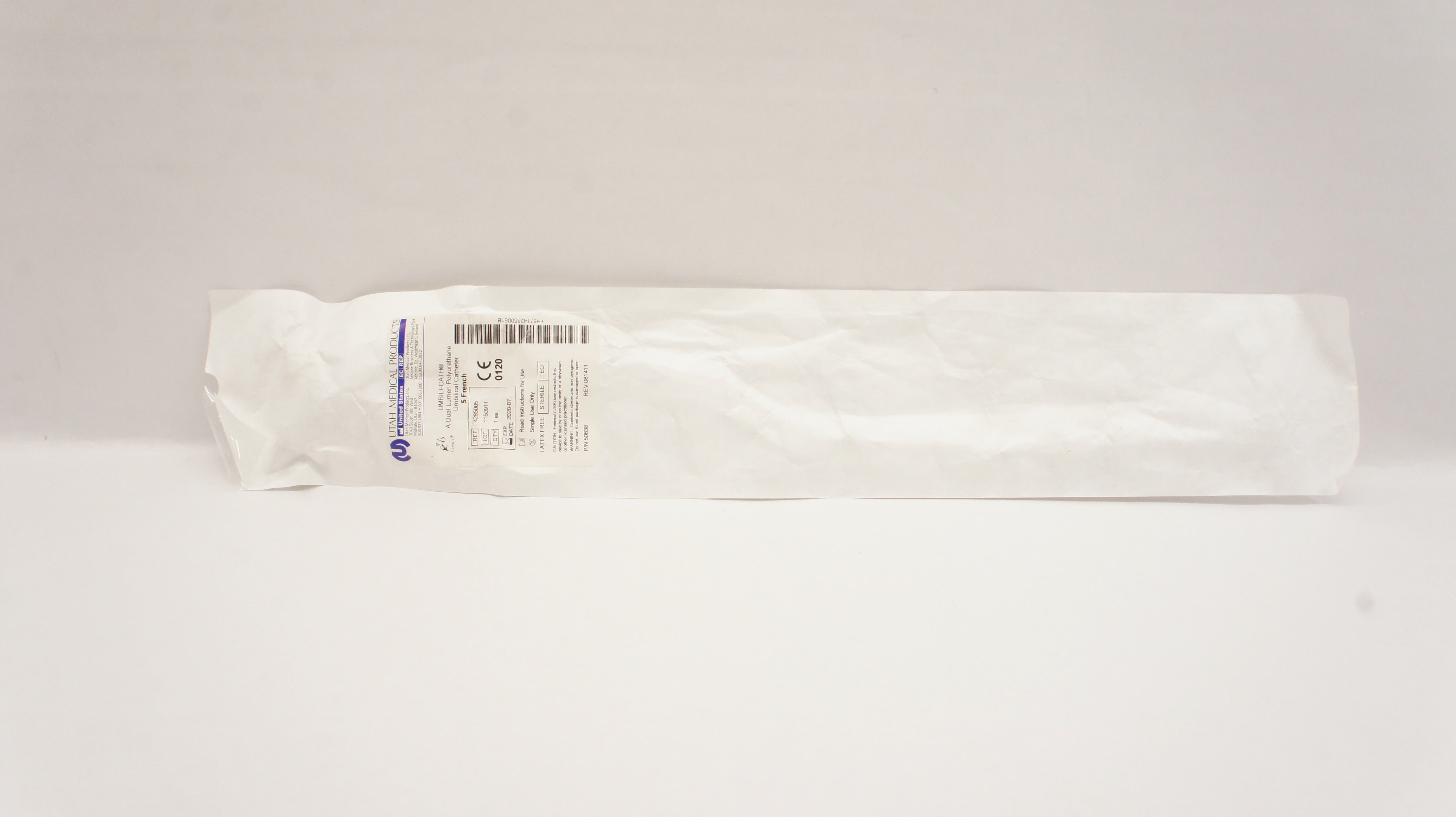 Utah Medical 4285005 Dual-Lumen Polyurethane Umbilical Cath. 5F (x)