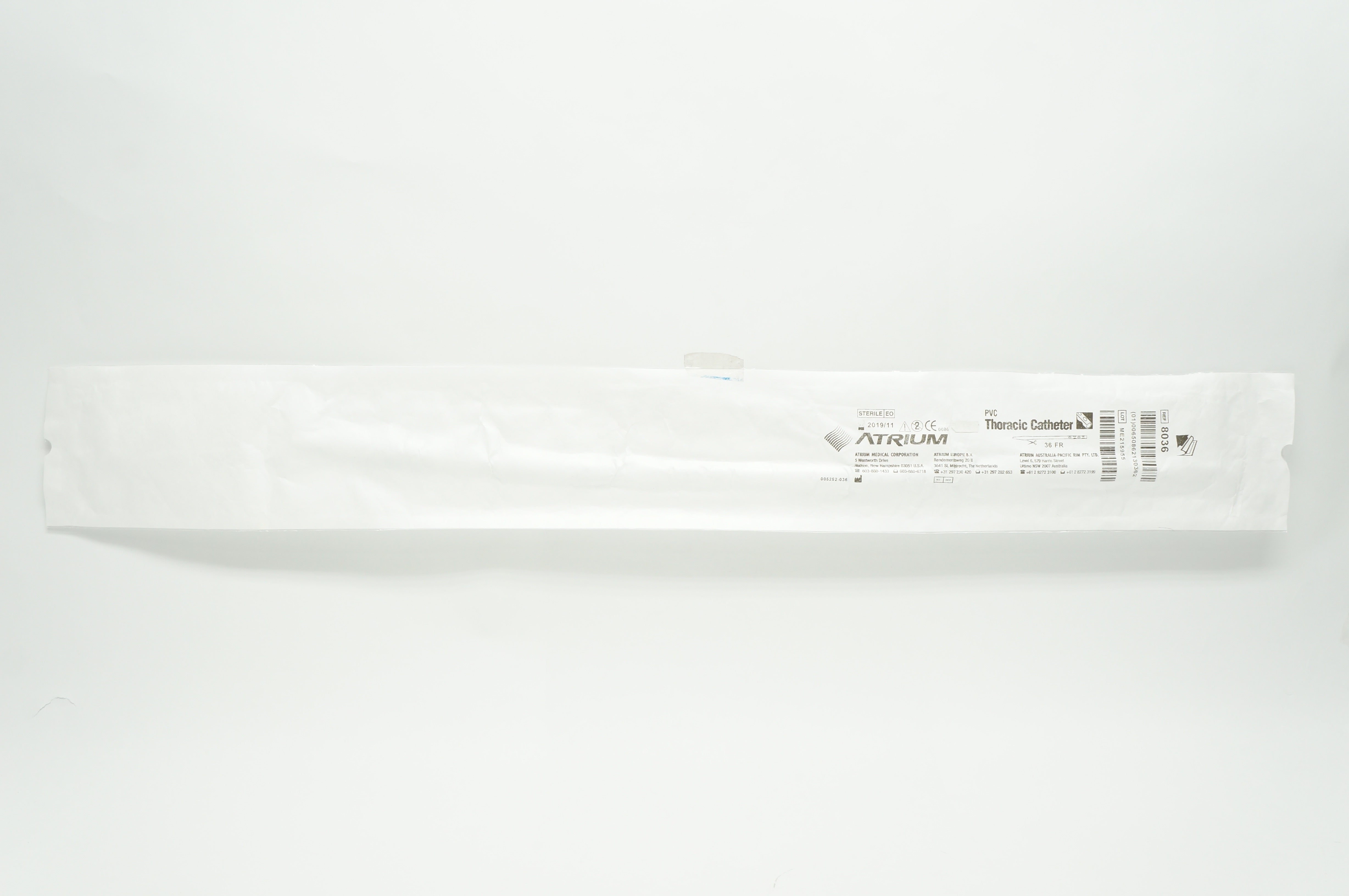 Atrium 8036 PVC Thoracic Cath. 36 Fr (x)
