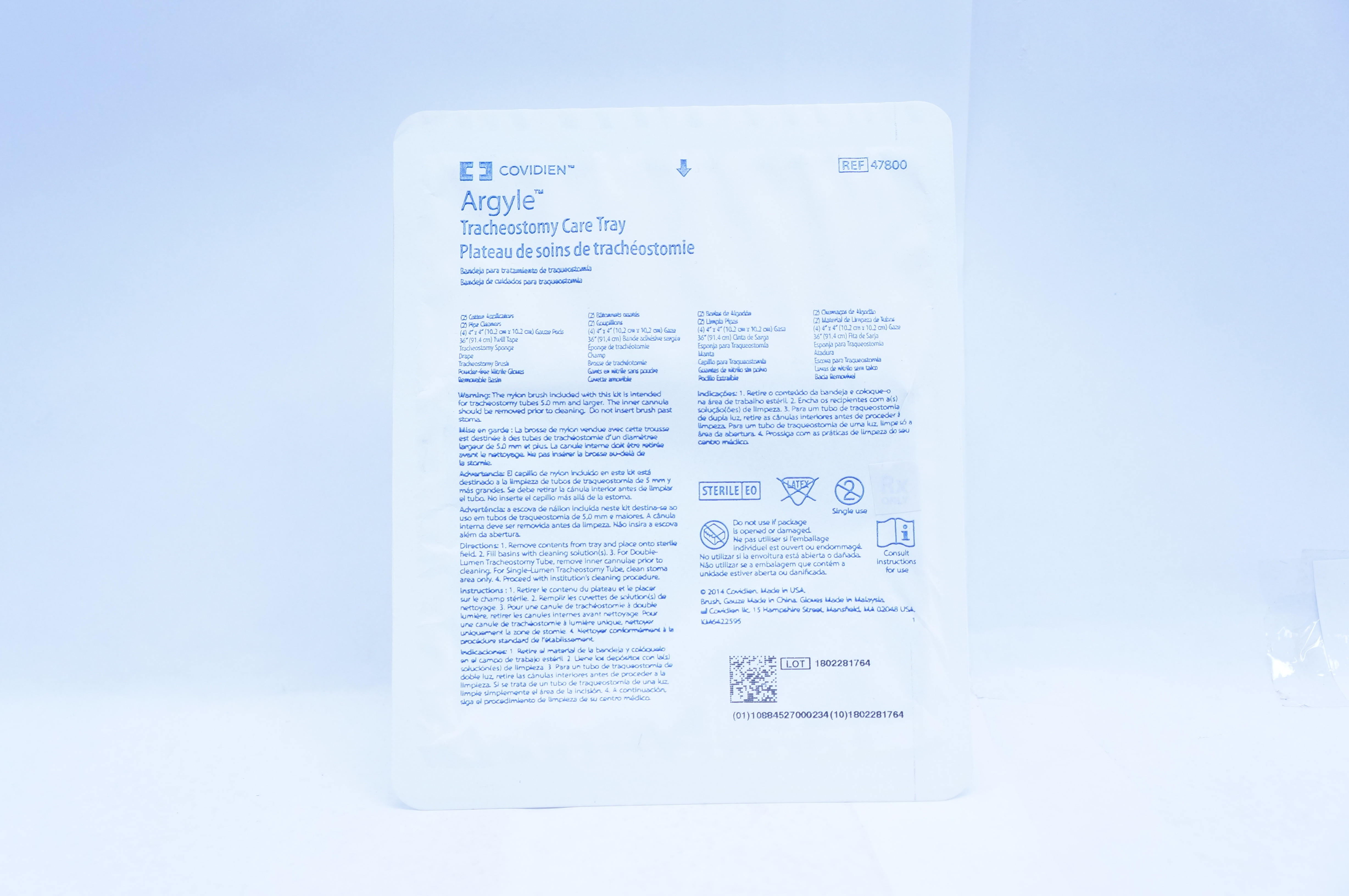 Covidien 47800 Argyle Tracheostomy Care Tray