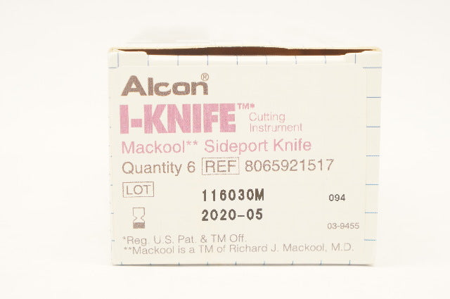 Alcon 8065921517 I-Knife Cutting Instrument Mackool Sideport Knife - Box of 6