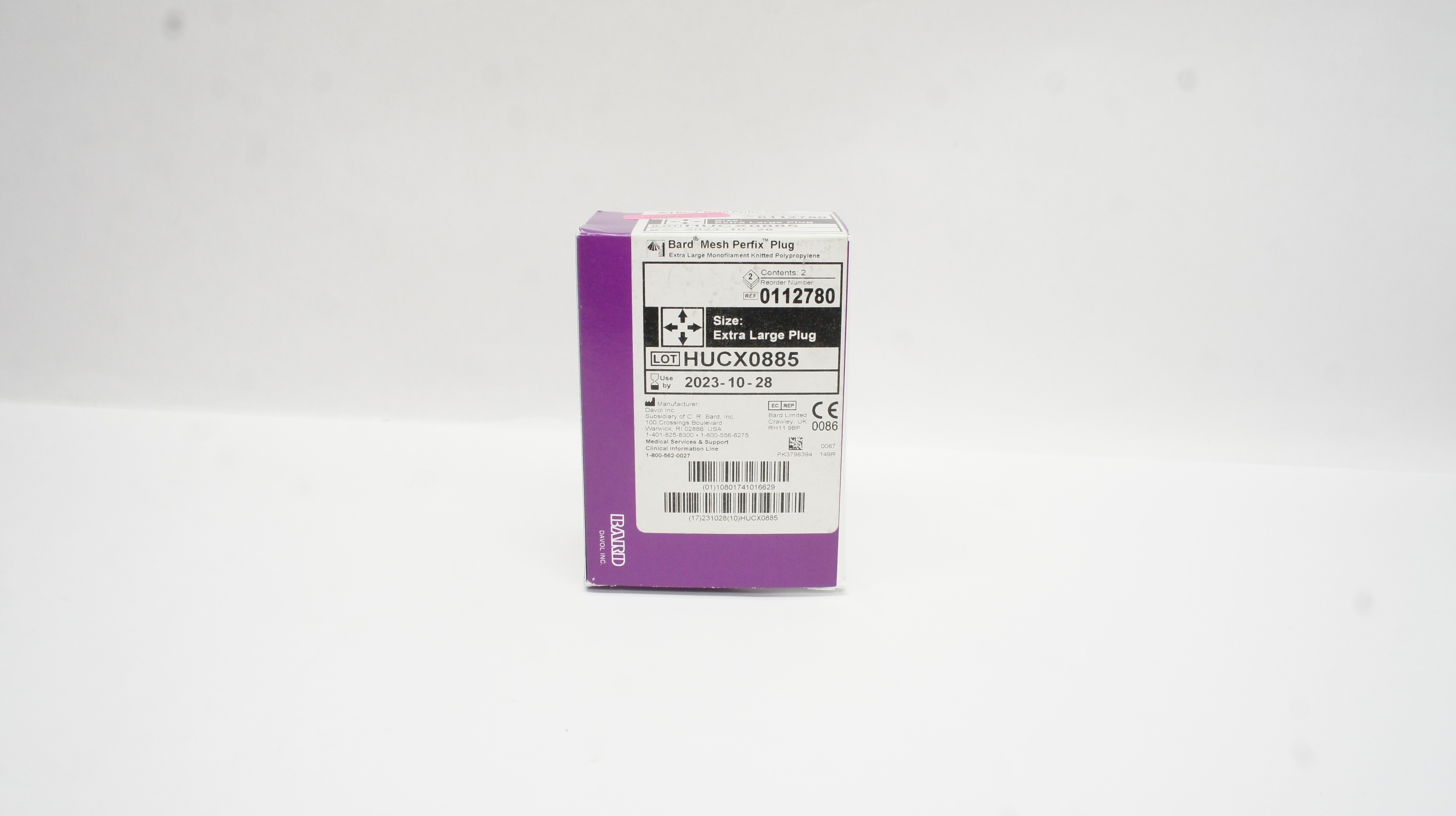 Bard 0112780 Mesh PerFix Plug Monofilament Knitted Polypropylene XL(x) -Box of 1