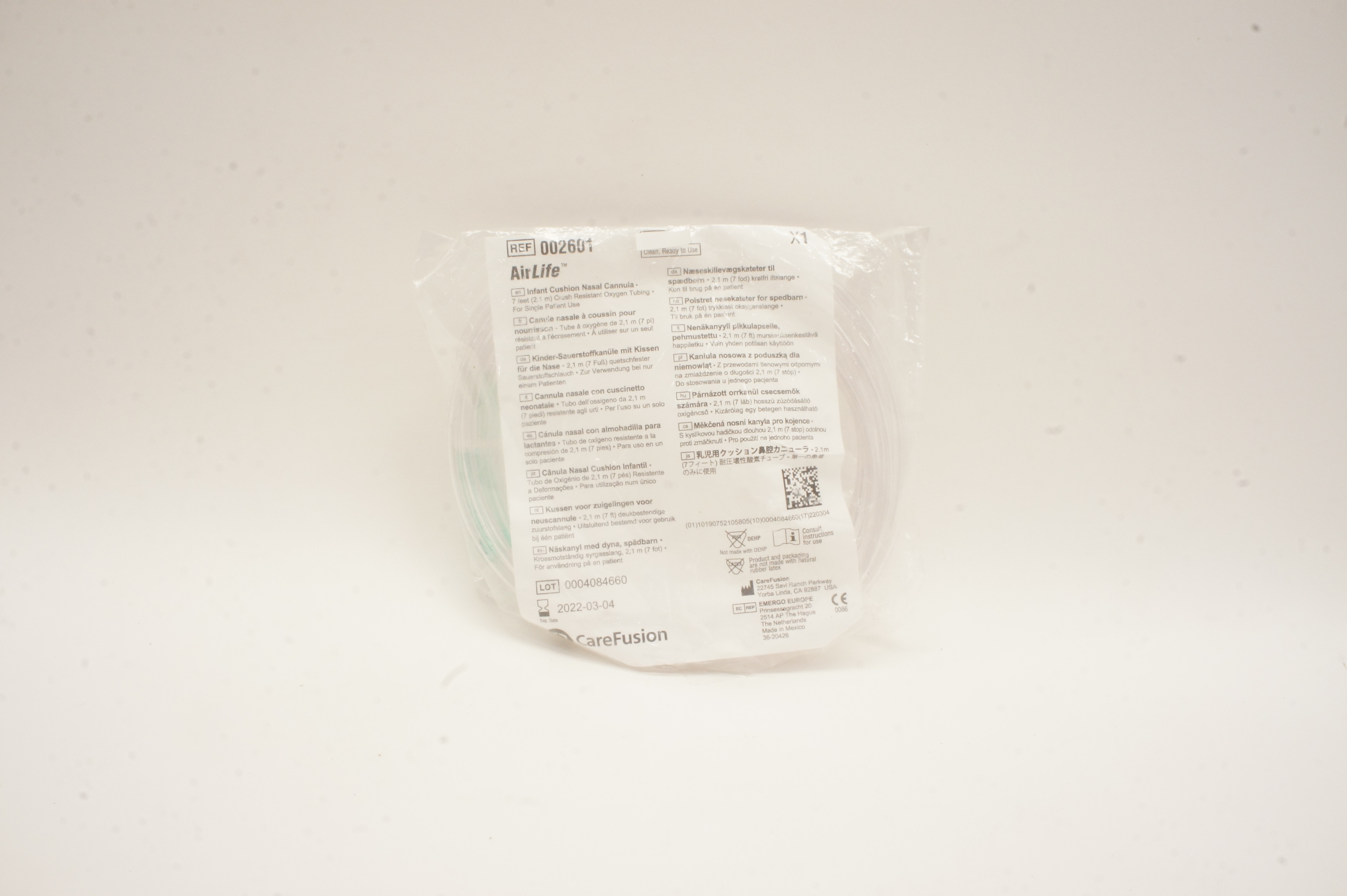 CareFusion 002601 AirLife Infant Cushion Nasal Cannula Crush Resistant 7ft (x)