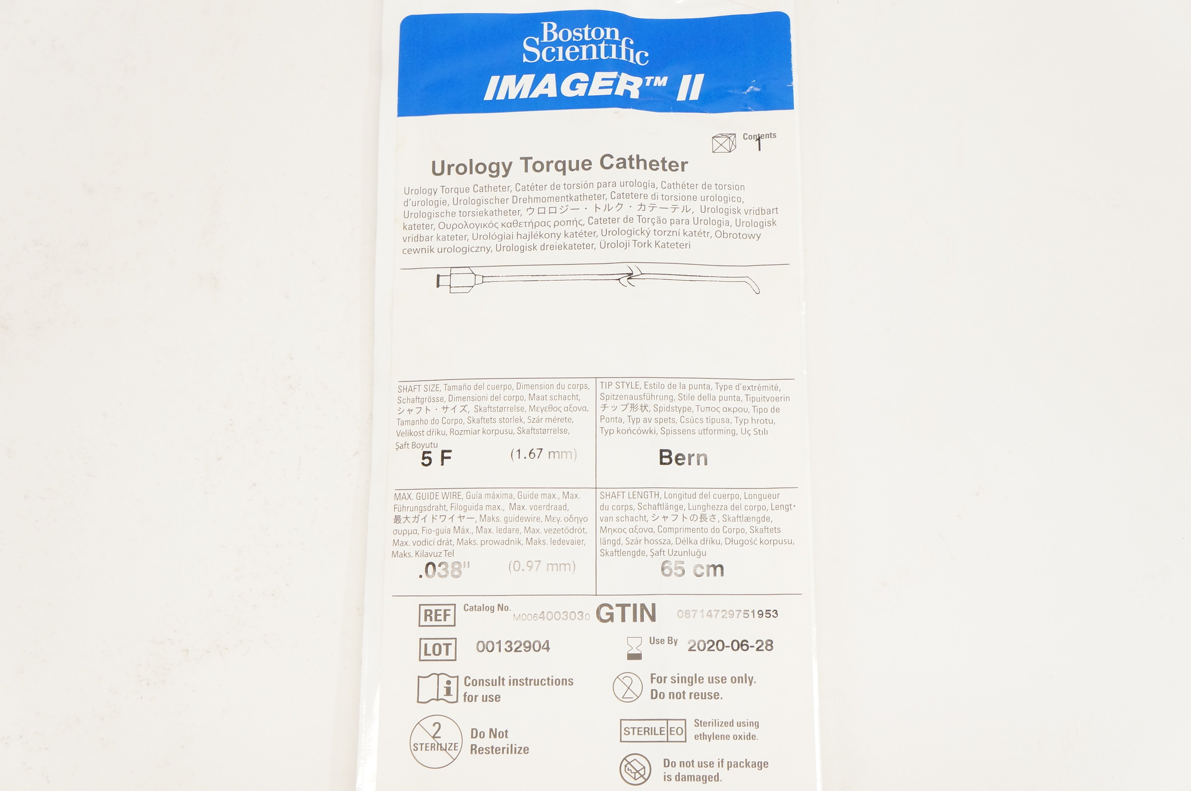 Boston Scientific M0064003030 Imager II Urology Torque Cath. 5F x 65 cm (x)
