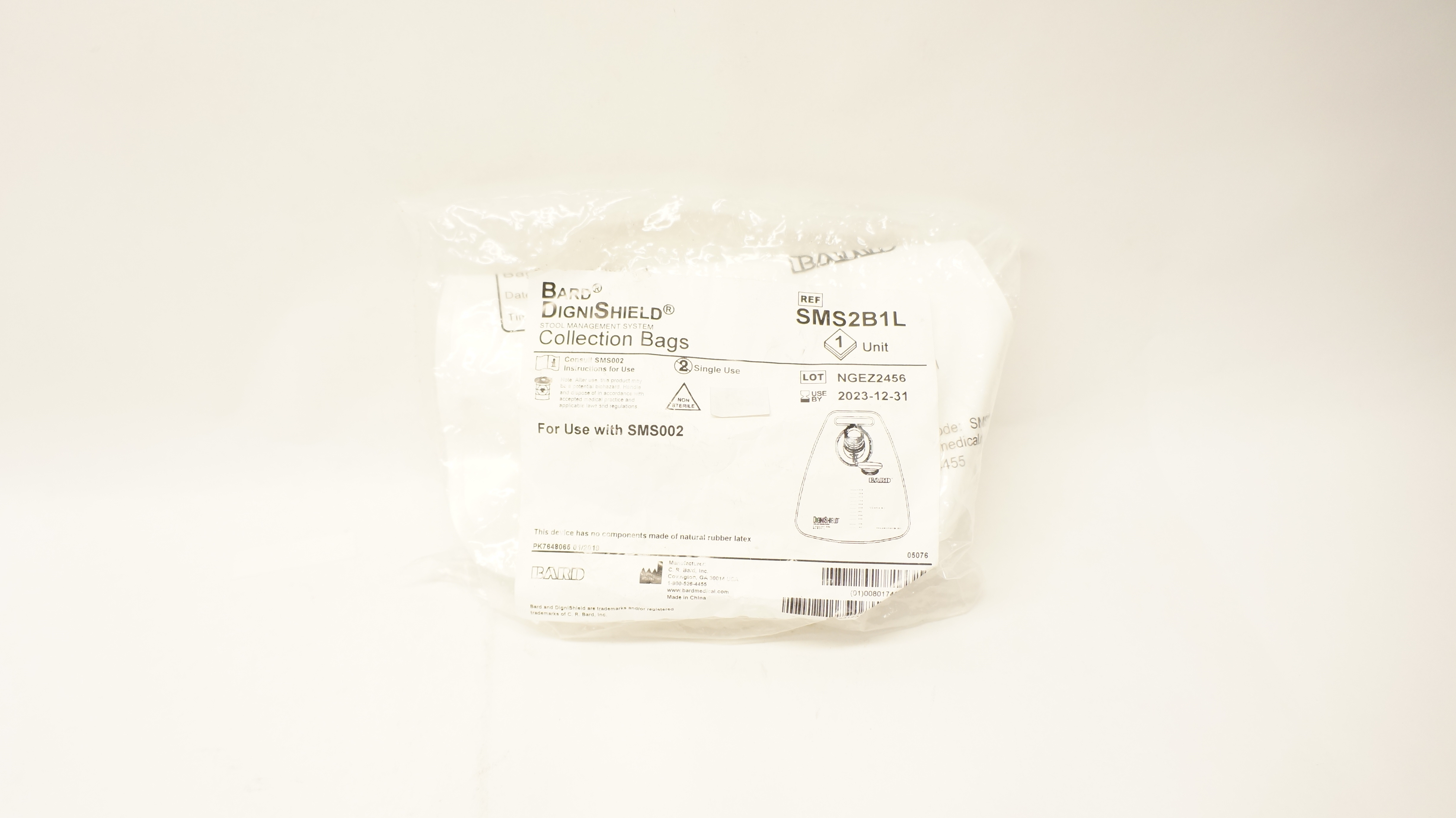 Bard SMS2B1L DigniShield Stool Management System Collection Bags (x)