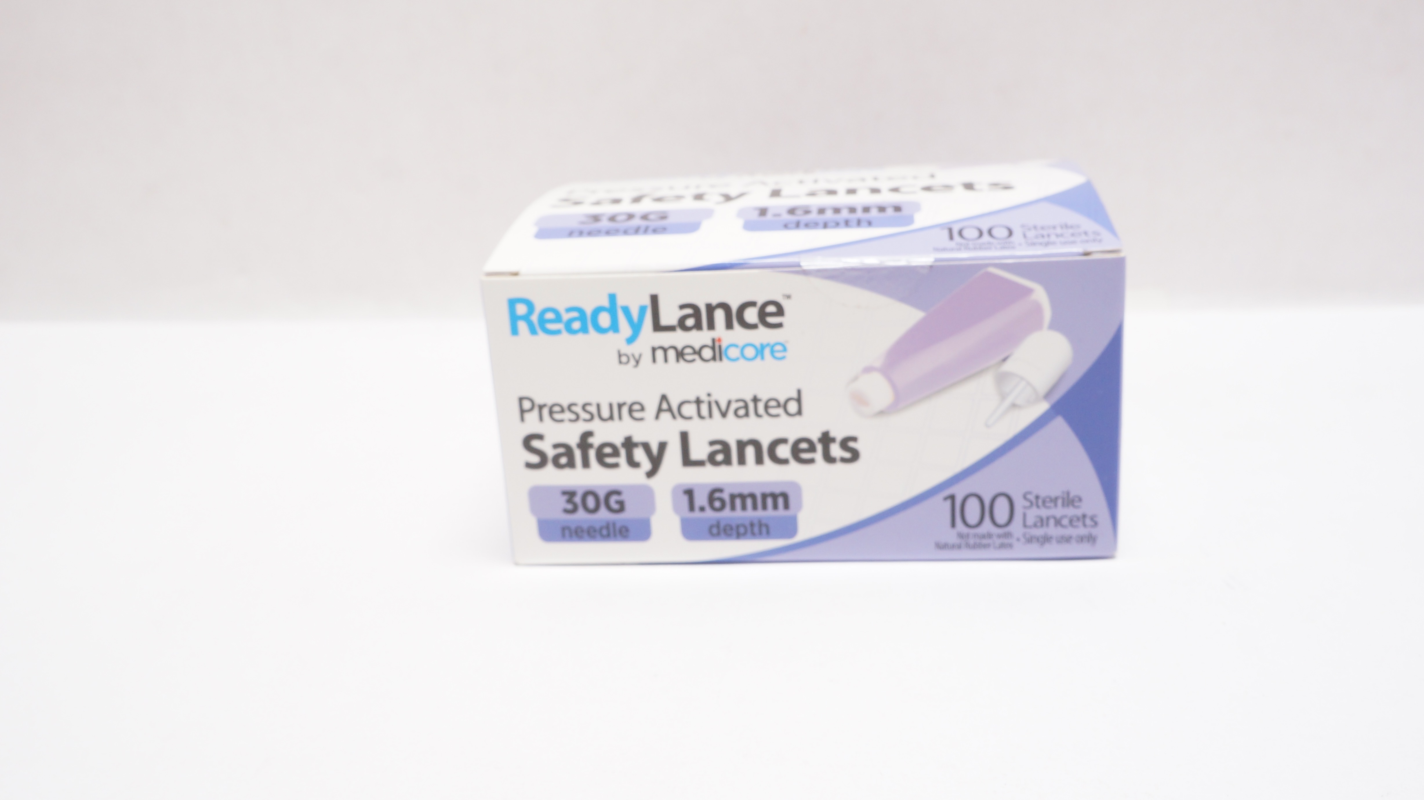 MediCore 802 Pressure Activated Safety Lancets 30G x 1.6mm - Box of 100