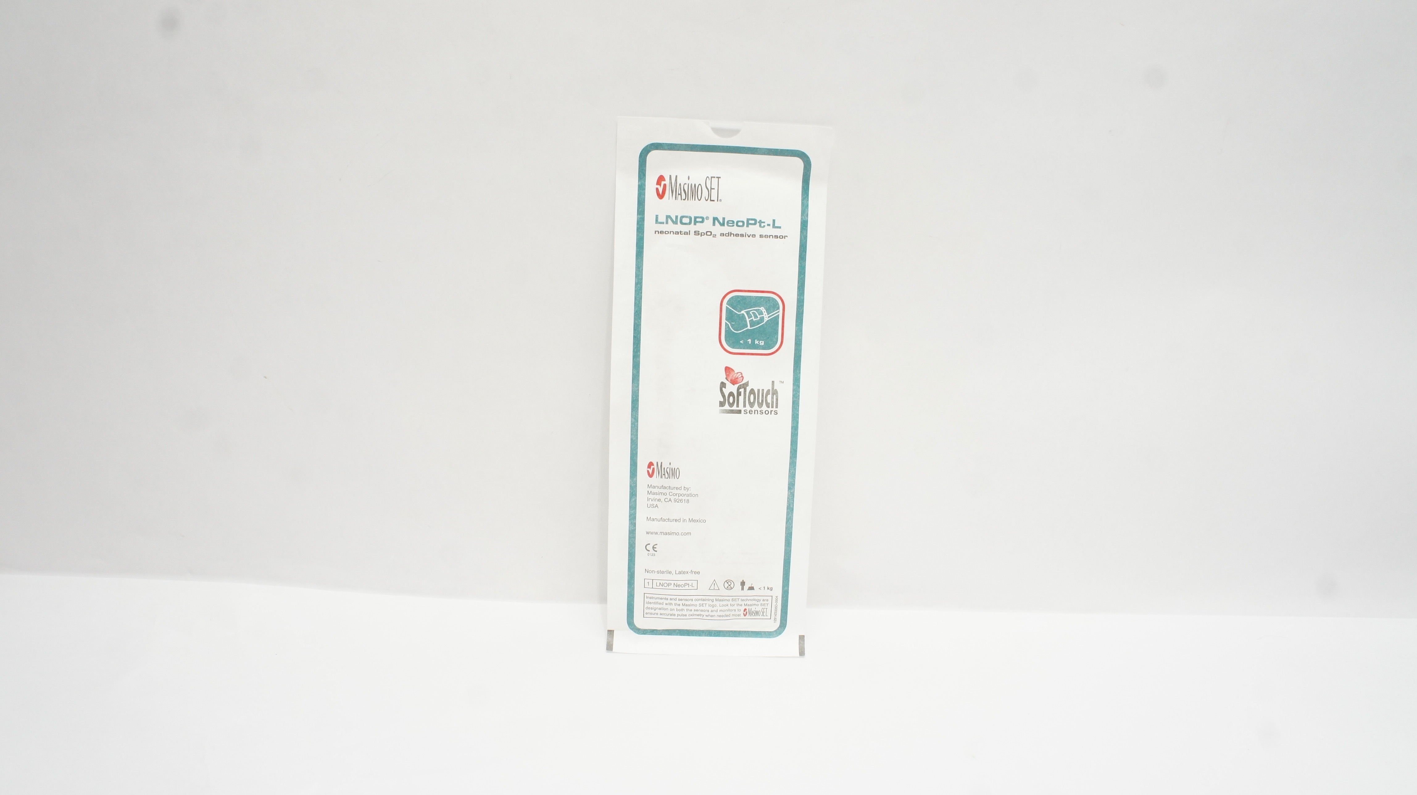 MasimoSet LNOP NeoPt-L Neonatal SpO2 Adhesive Sensor SofTouch Sensor, <1kg