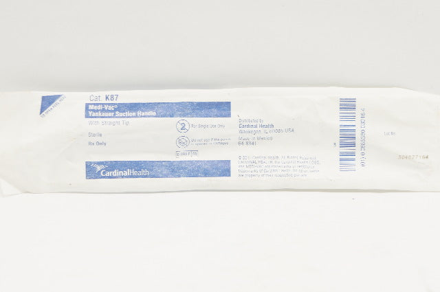 Cardinal Health K87 Medi-Vac Yankauer Suction Handle w/Straight Tip