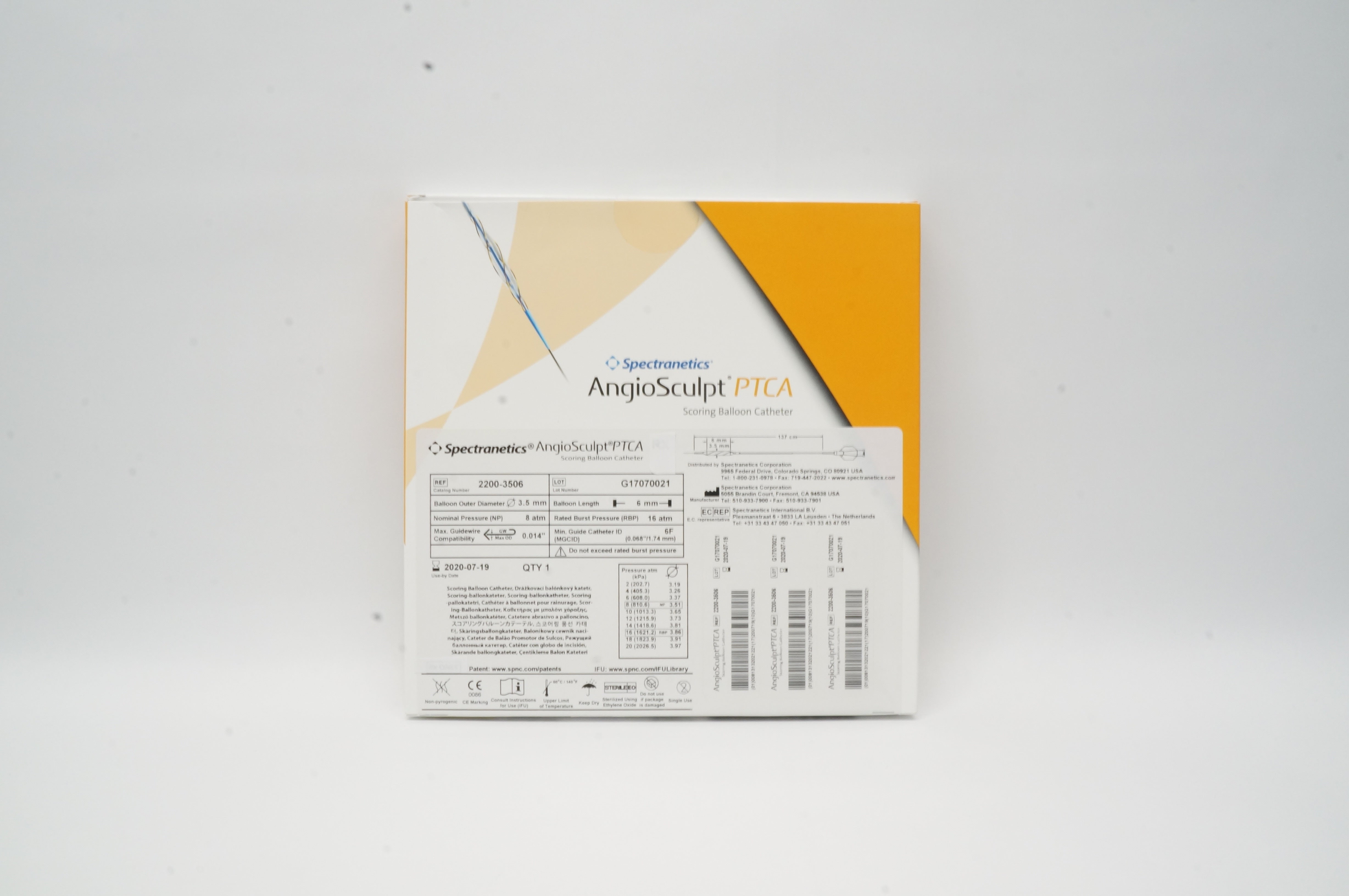 Spectranetics 22003606 AngioSculpt Scrolling Balloon Cath 3.5mm x 6mm x 137cm(x)