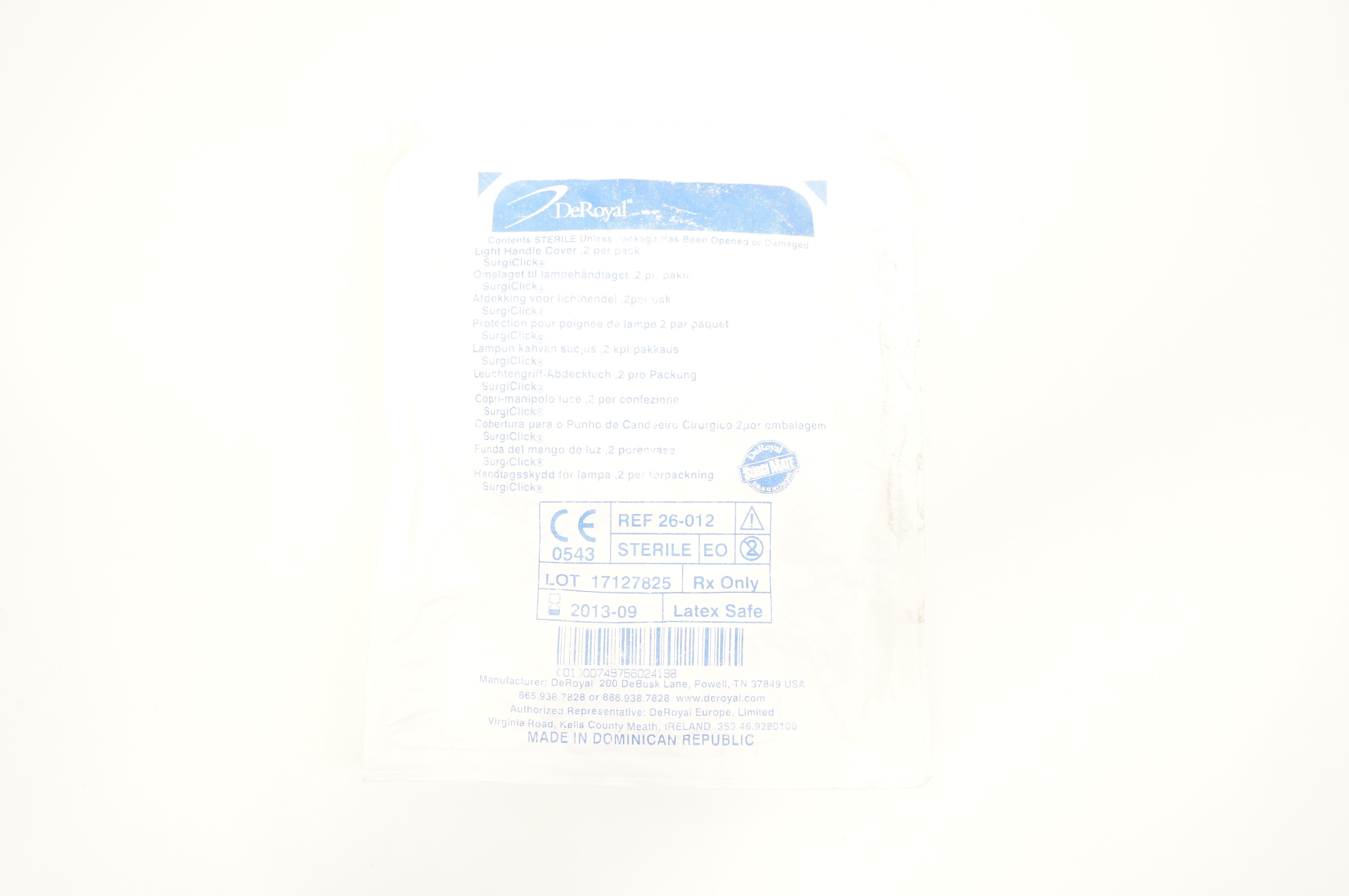 DeRoyal 26-012 Light Handle Cover (x) - Pack of 2