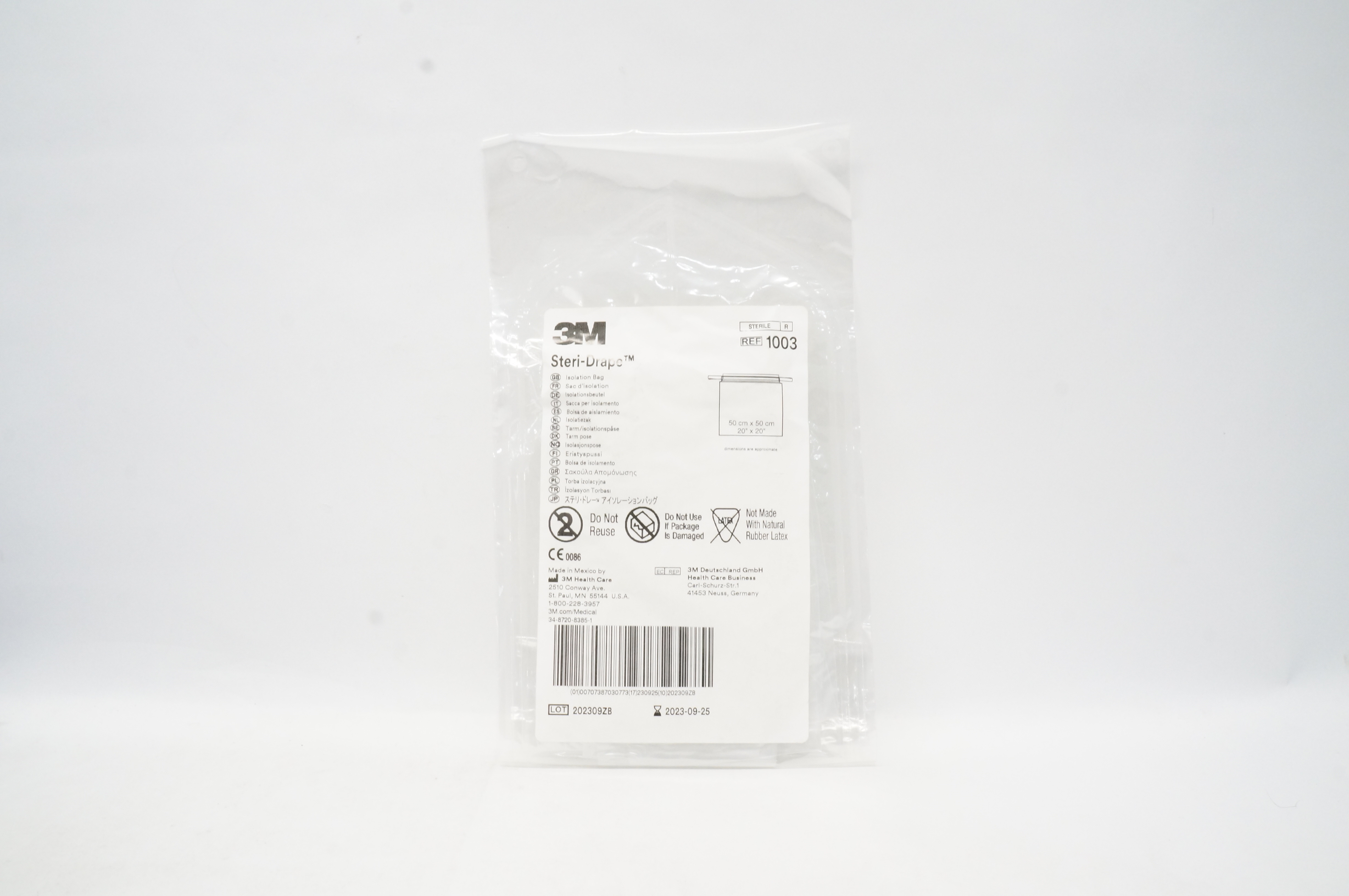3M 1003 Steri-Drape Isolation Bag 20inch x 20inch