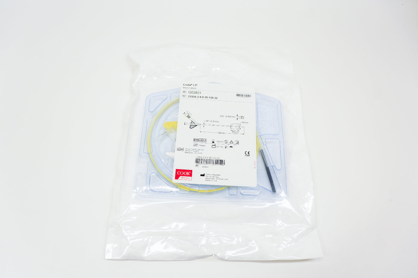 Cook Medical G03831 Coda LP Balloon Cath. 9Fr. Diameter, Length 120 cm