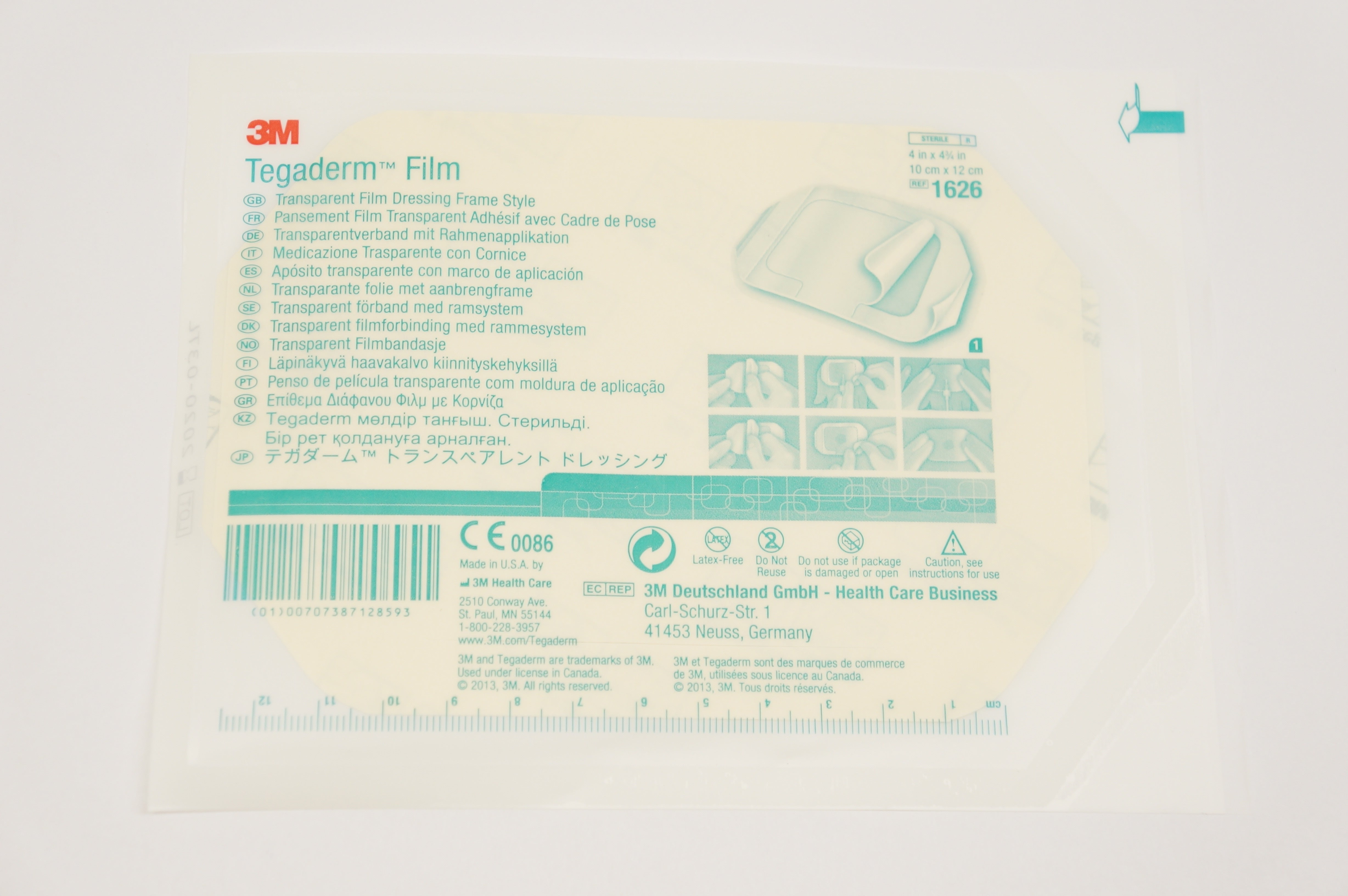3M 1626 Tegaderm Transparent Film Dressing Frame Style 10cm x 12cm (x)