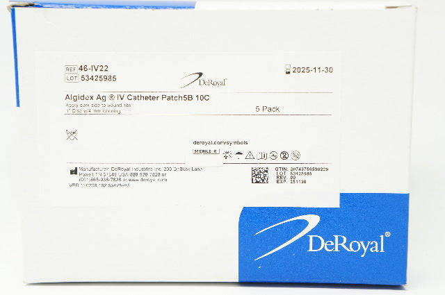 DeRoyal 46-IV22 Algidex AG IV Cath. Patch5B 10C - Pack of 5