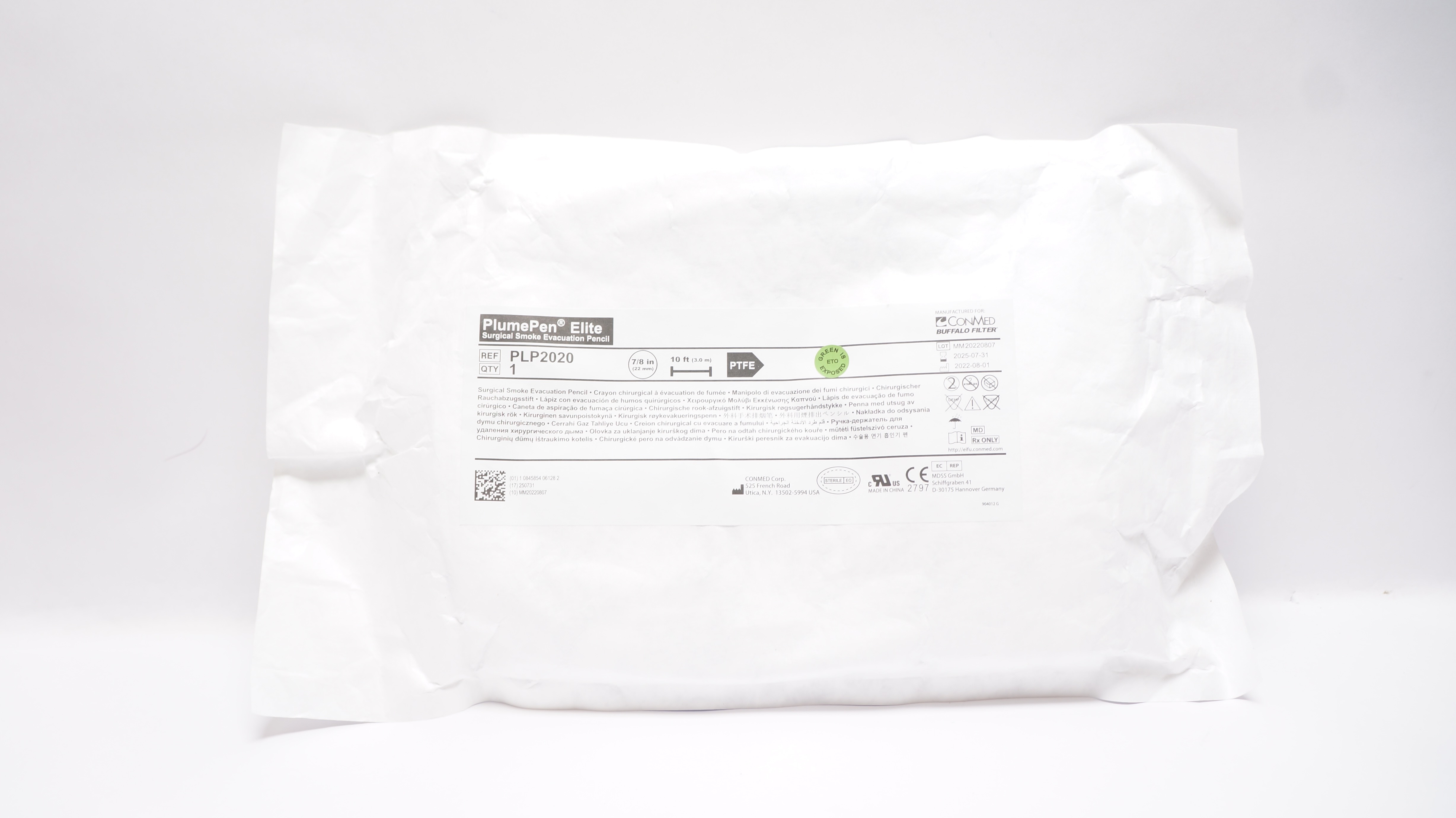 ConMed PLP2020 Buffalo PlumePen Elite Surgical Smoke Evacuation Pencil 10Ft