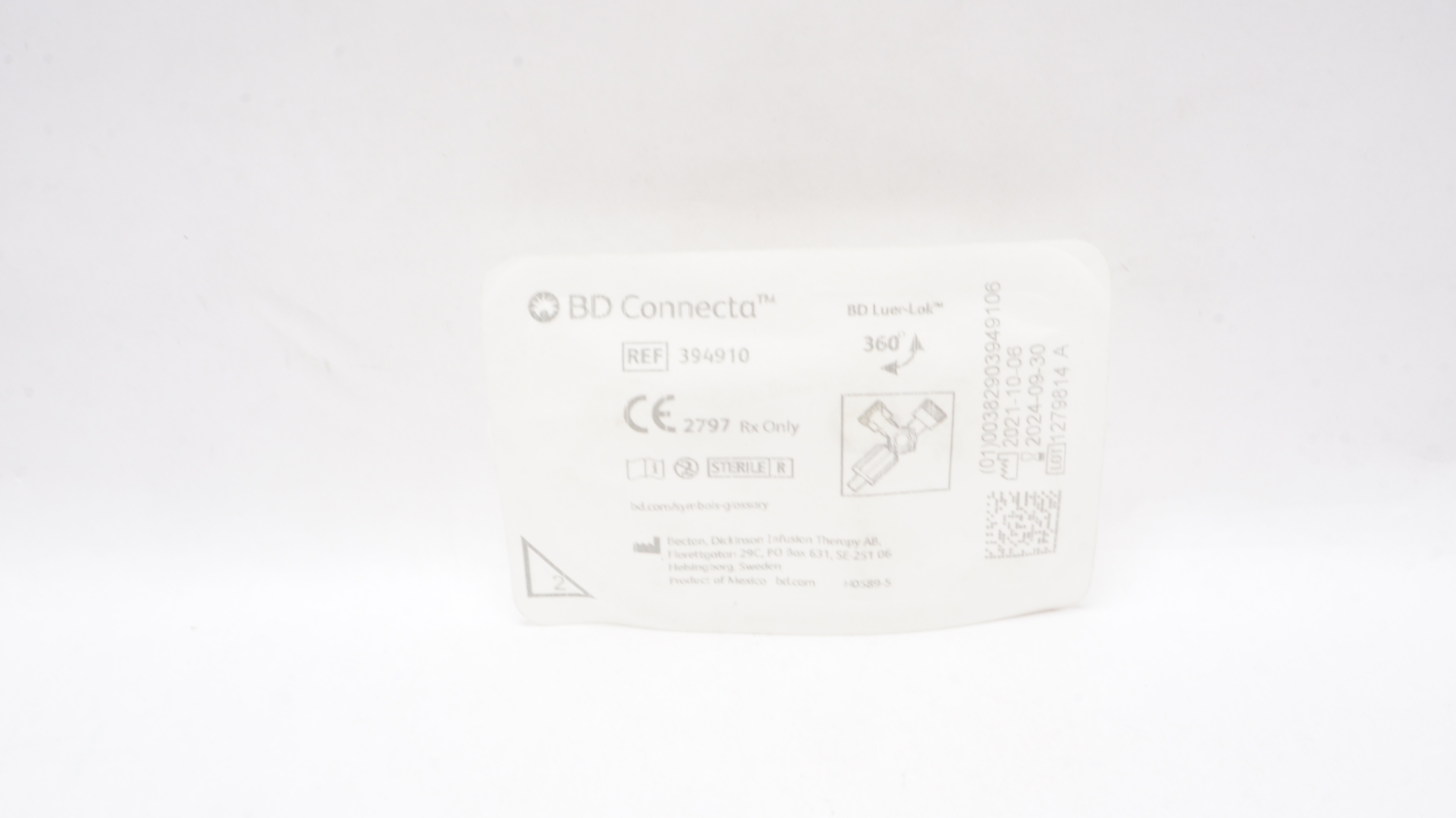 BD 394910 Connecta Becton Luer-Lok 360 degree