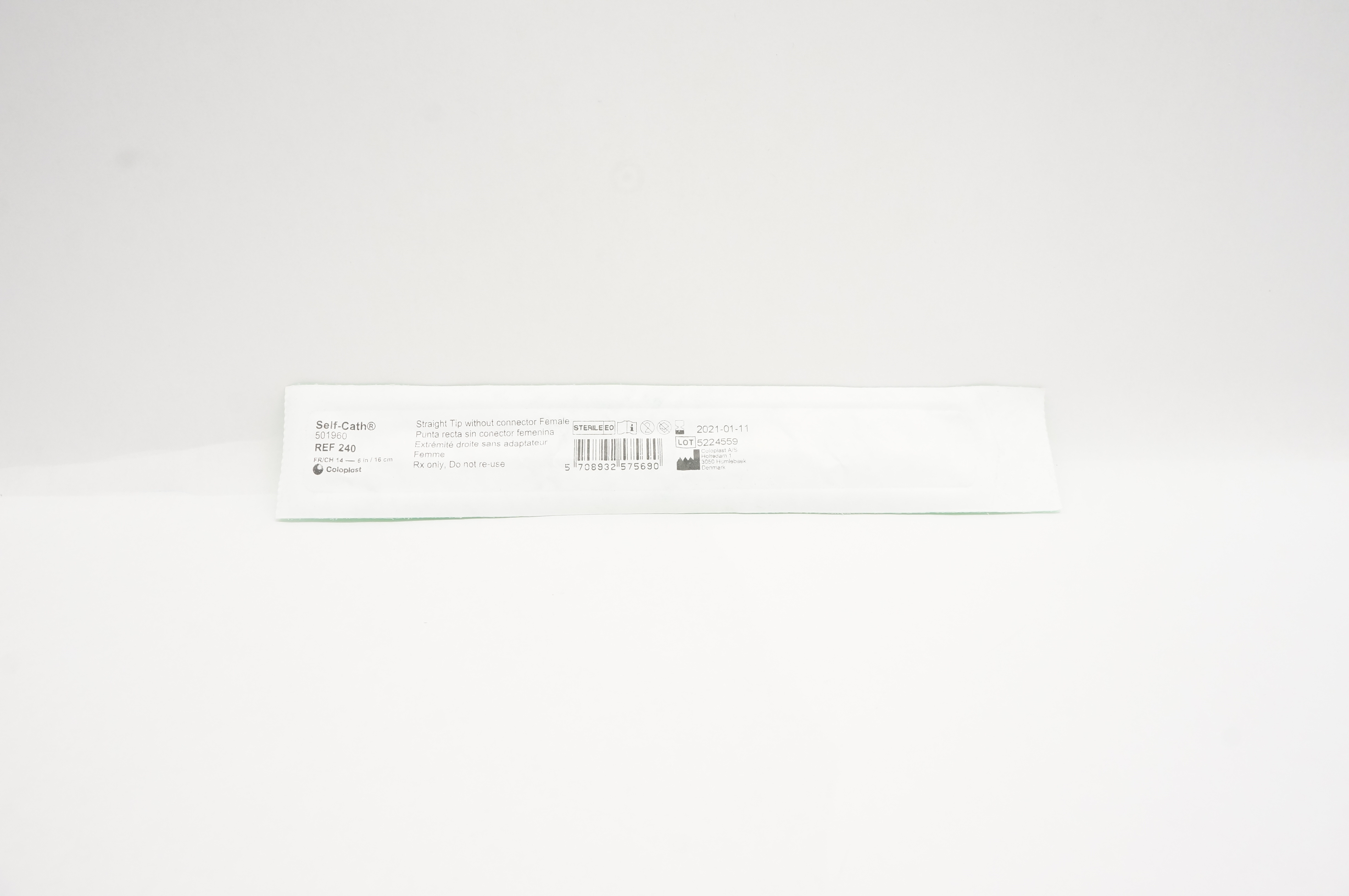 Coloplast 240 Self-Cath Urinary Cath. Straight Tip 14Fr/Ch x 6inch (x)
