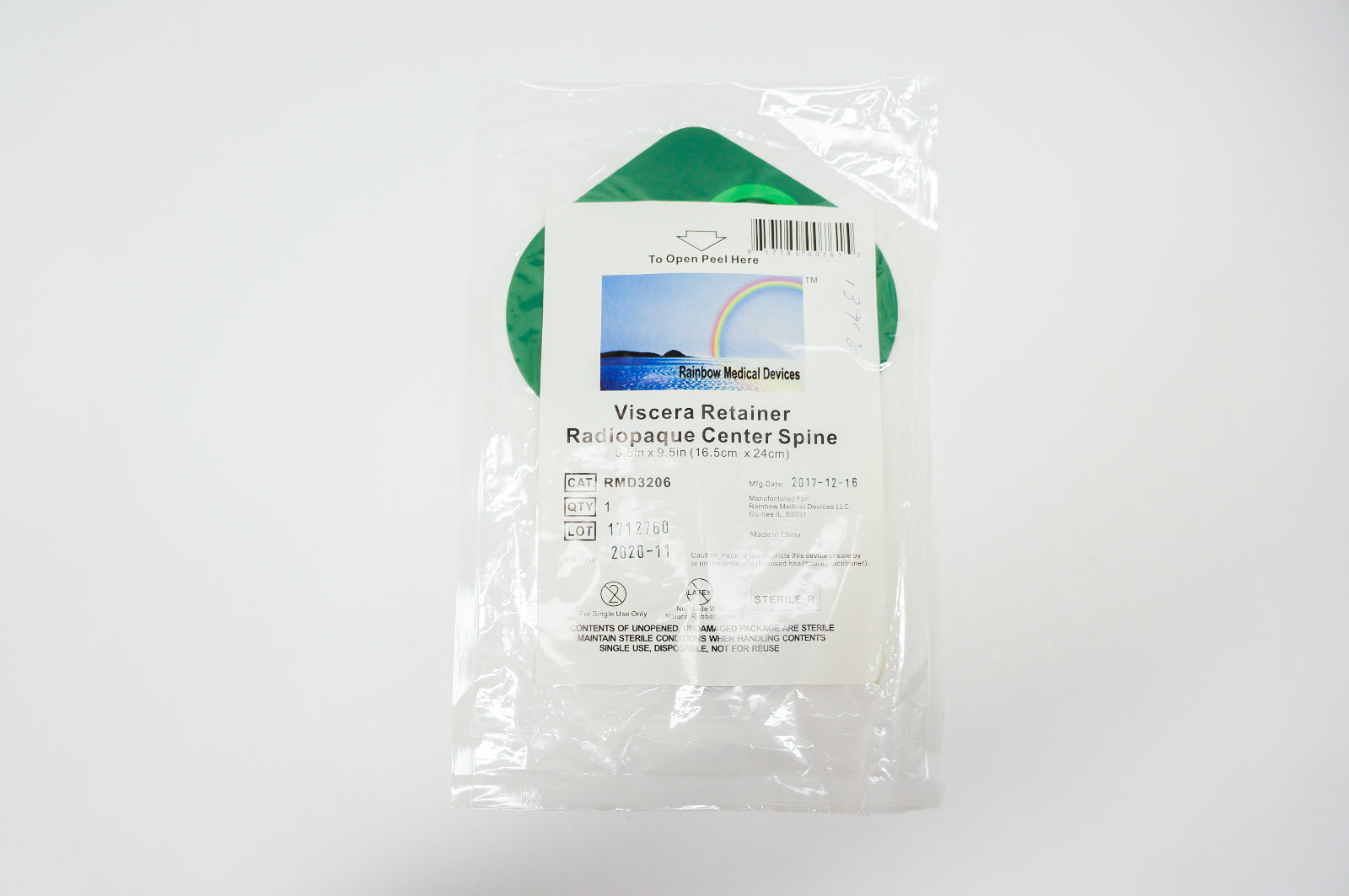 Rainbow Medical RMD3206 Viscera Retainer Radiopaque Center Spine 6.5inchx9.5inch