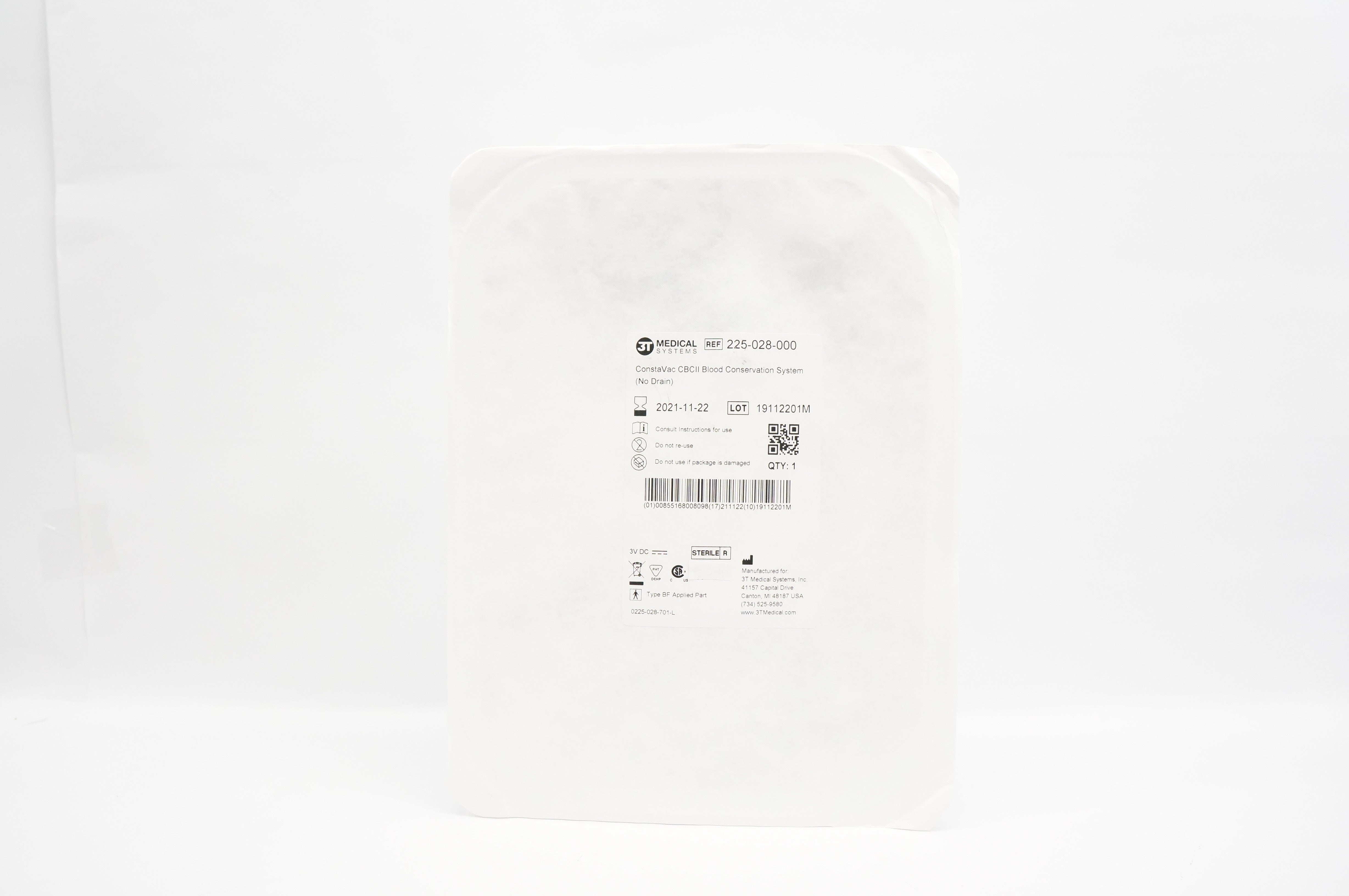 3T Medical Systems 225-028-000 CBCII Constavac Blood Conservation System (x)